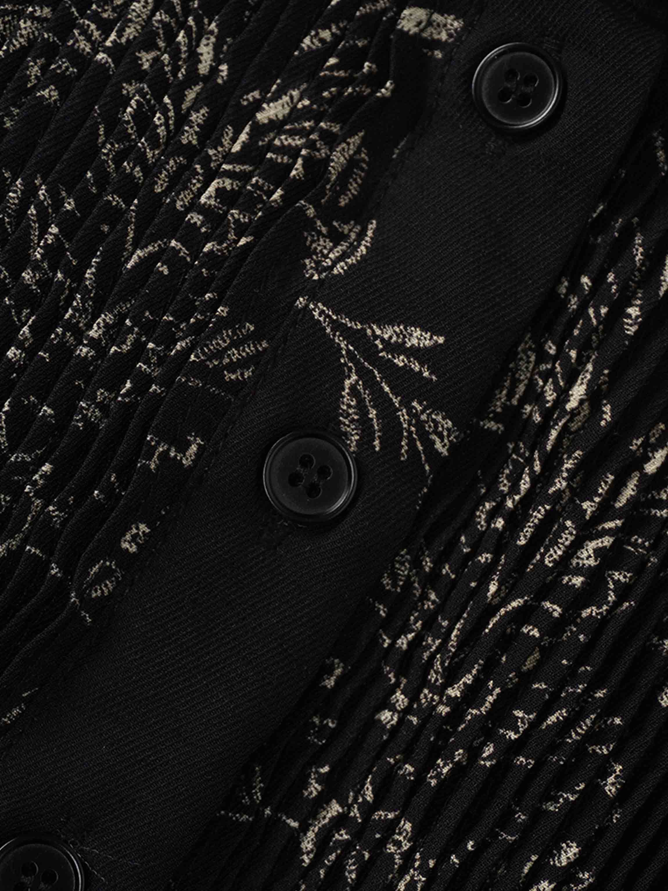 Pintuck Blouse-Tan Leaves