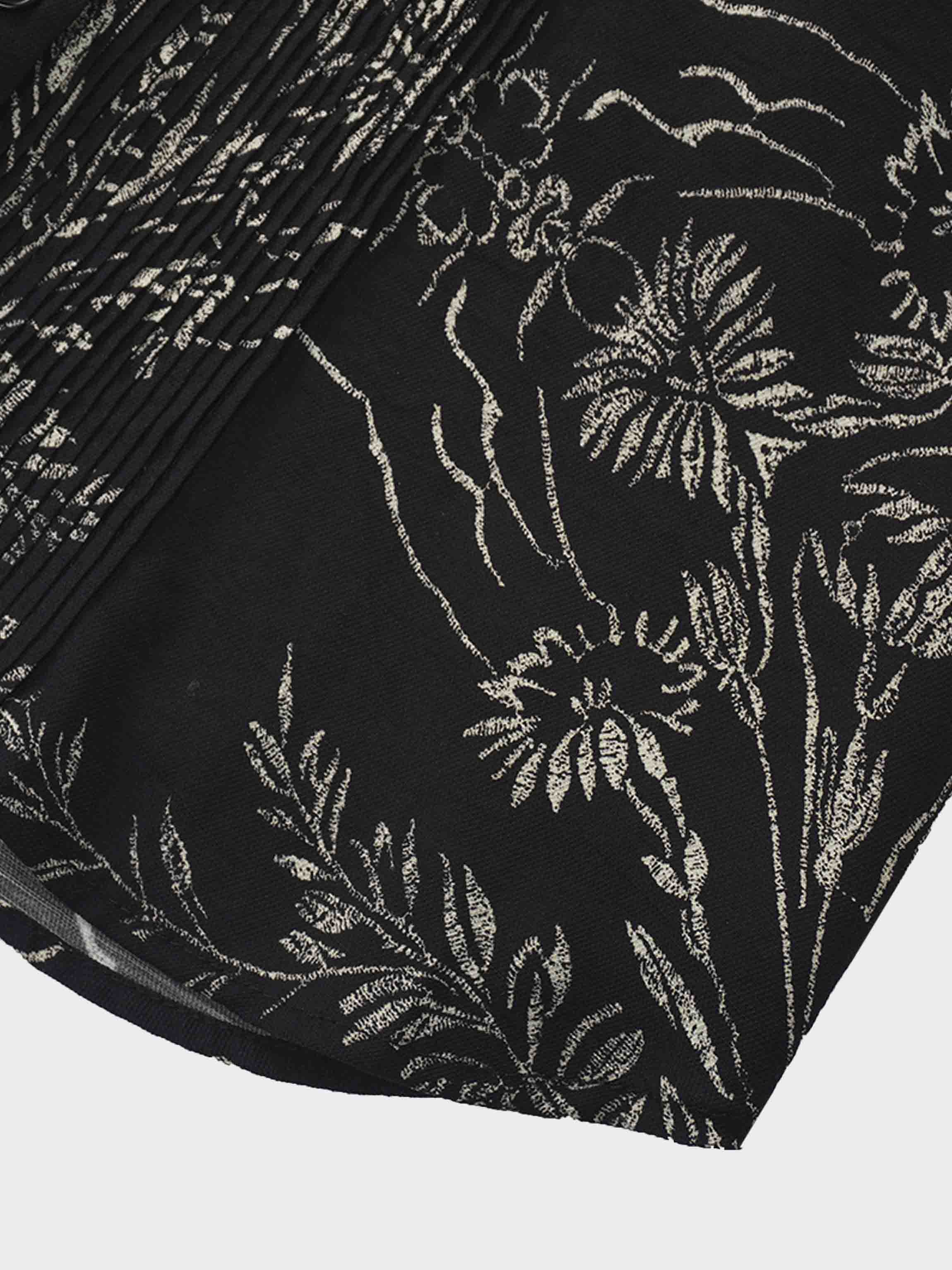 Pintuck Blouse-Tan Leaves