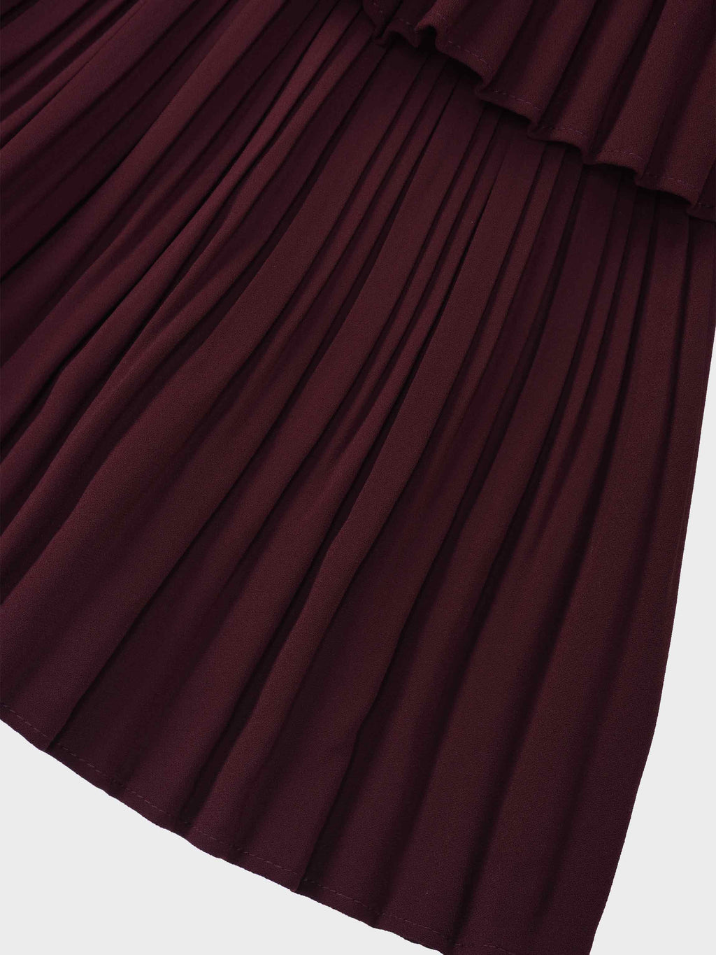 Pleated Layer Skirt 26"-Burgundy