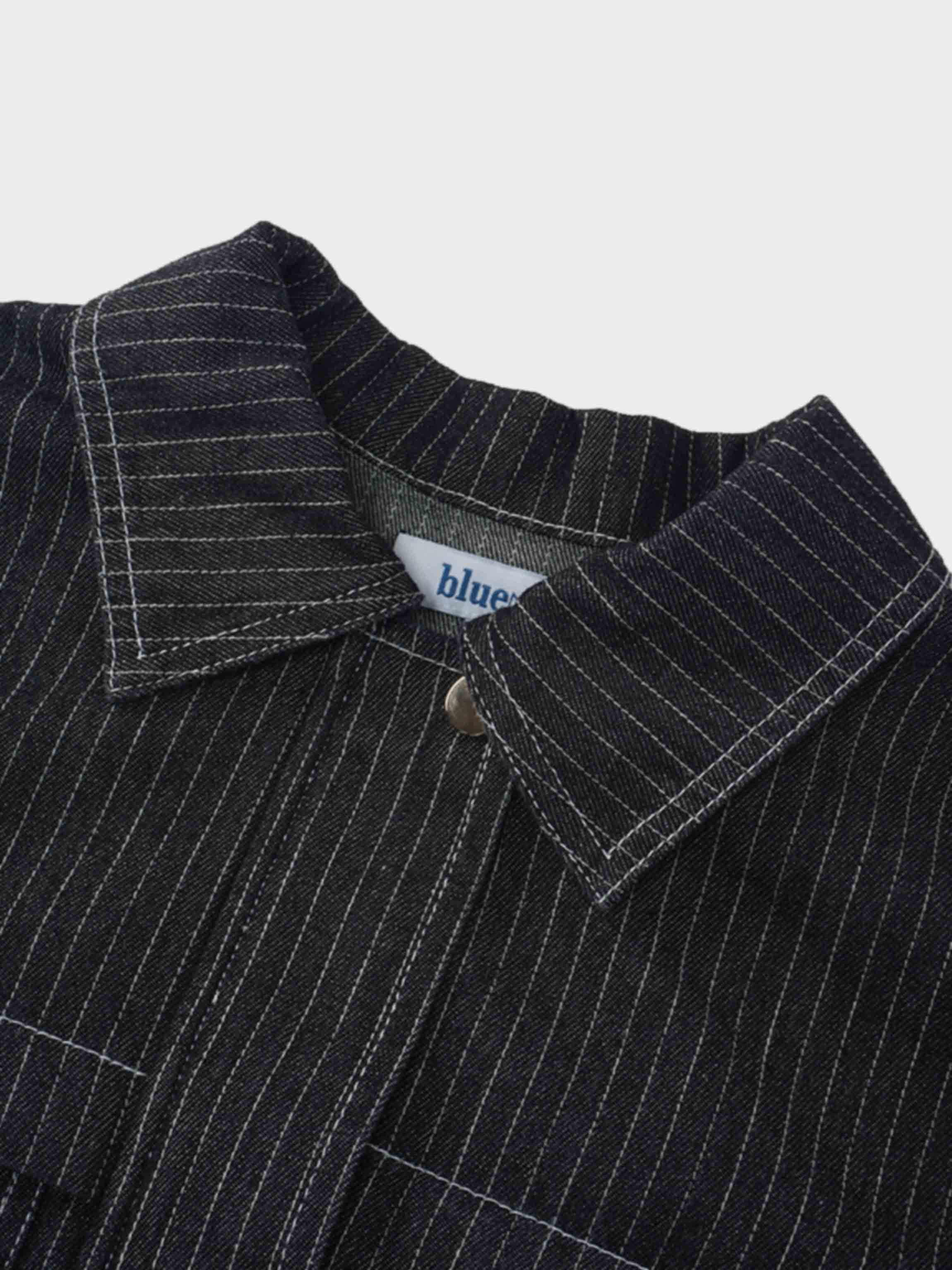 Denim Jacket-Black Pinstripe