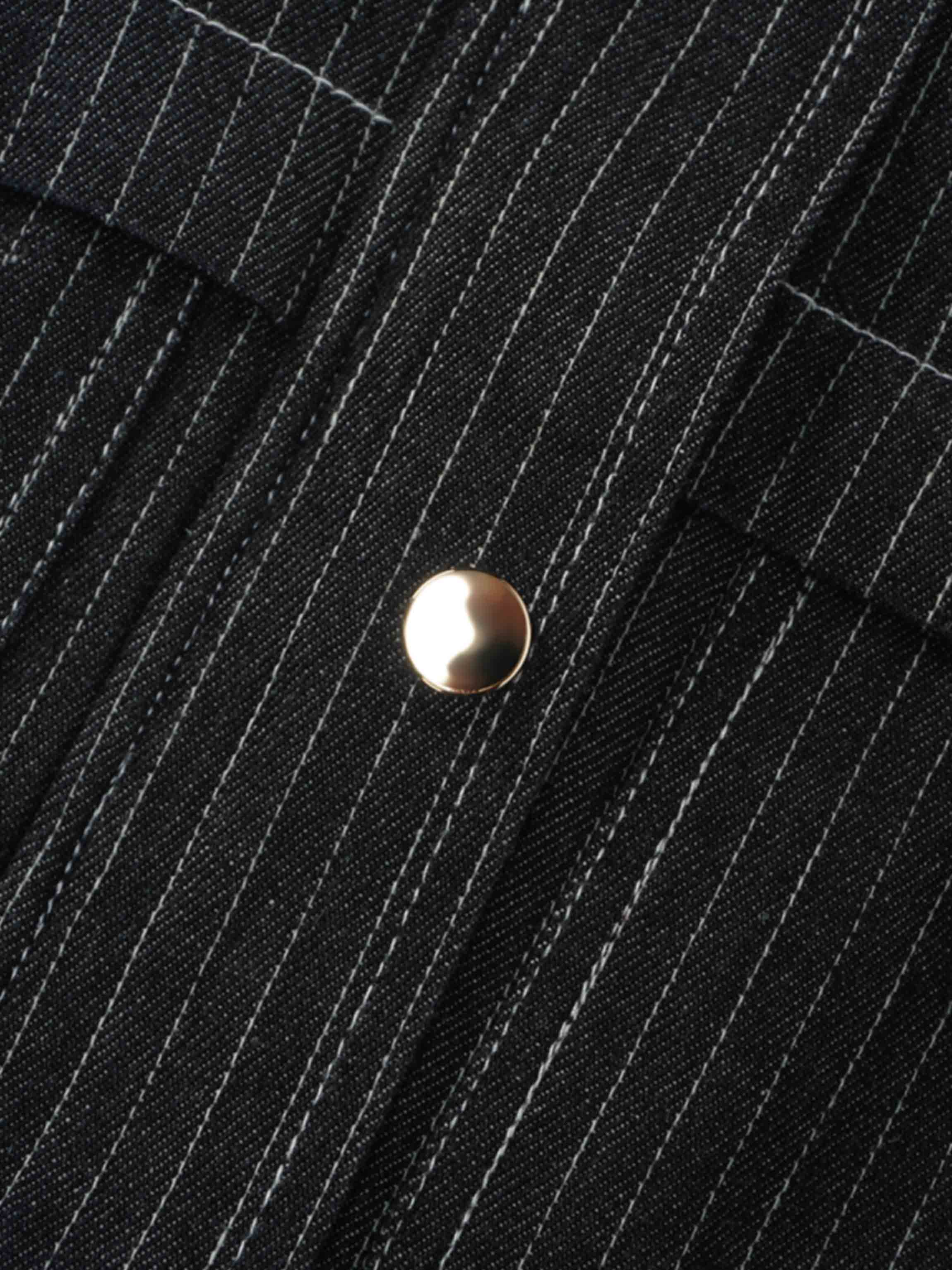 Denim Jacket-Black Pinstripe