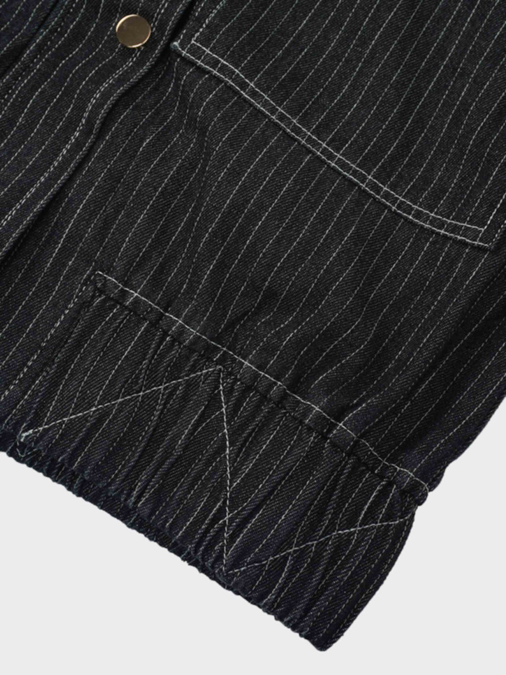 Denim Jacket-Black Pinstripe