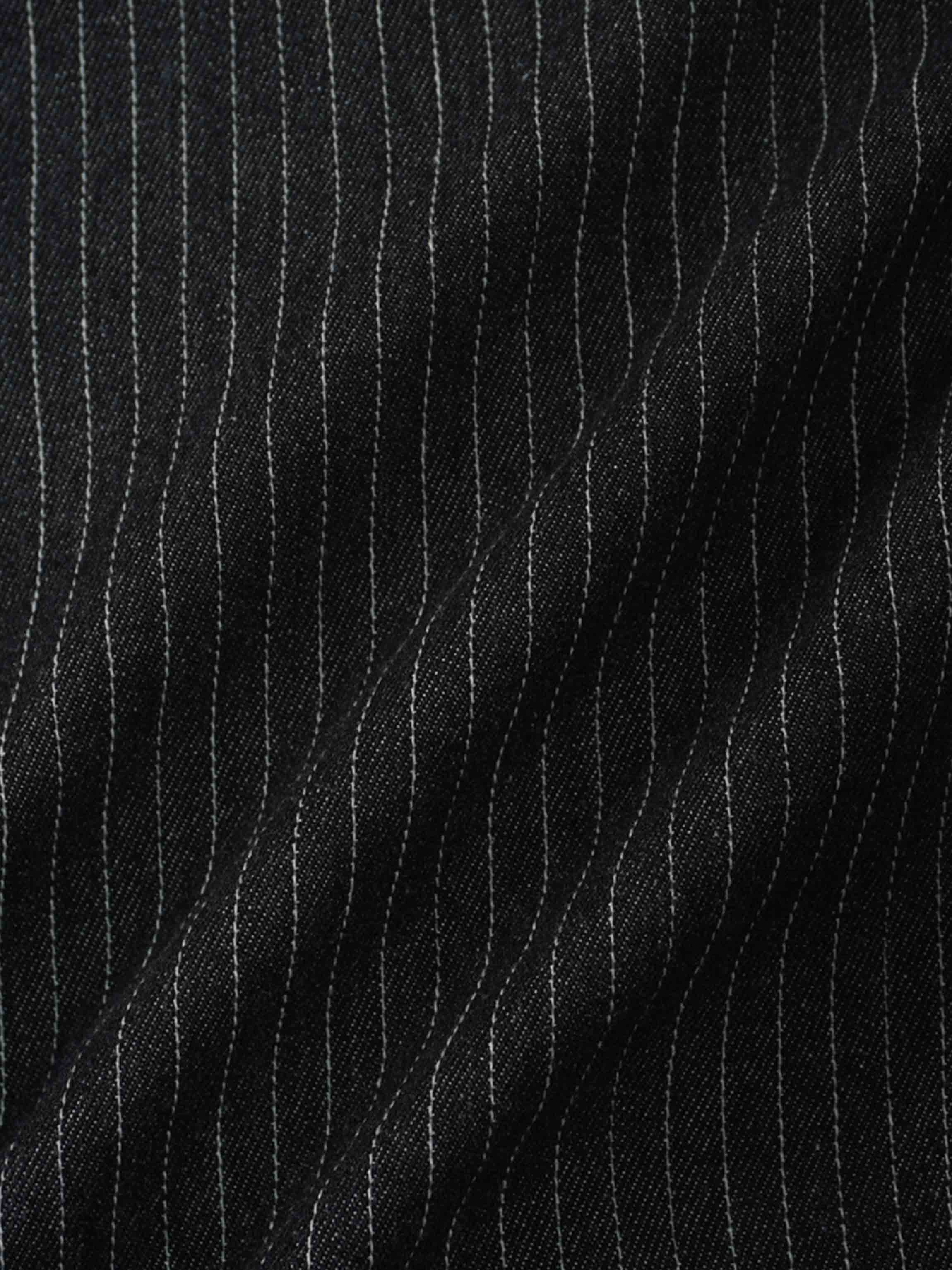 Denim Jacket-Black Pinstripe