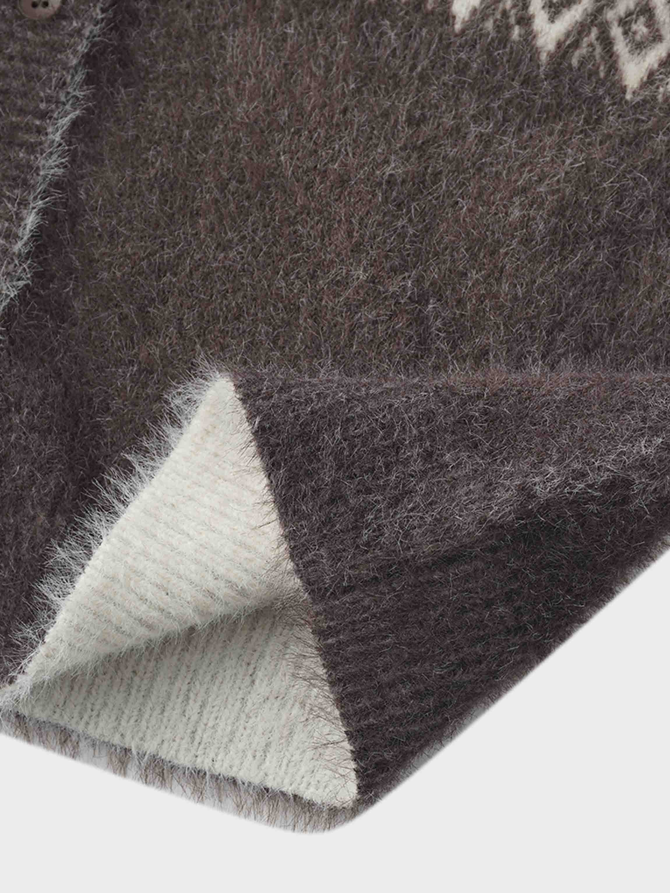 Mohair Crew Cardigan-Aztec Floral