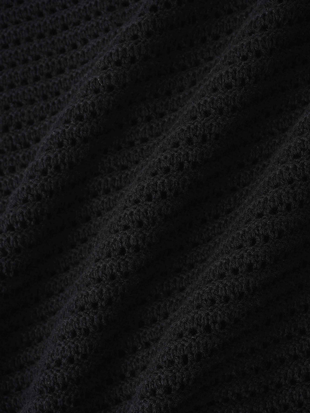 Crochet Ruffle Cardigan-Black