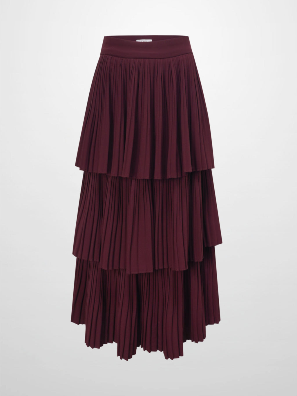 Pleated Layer Skirt 37"-Burgundy