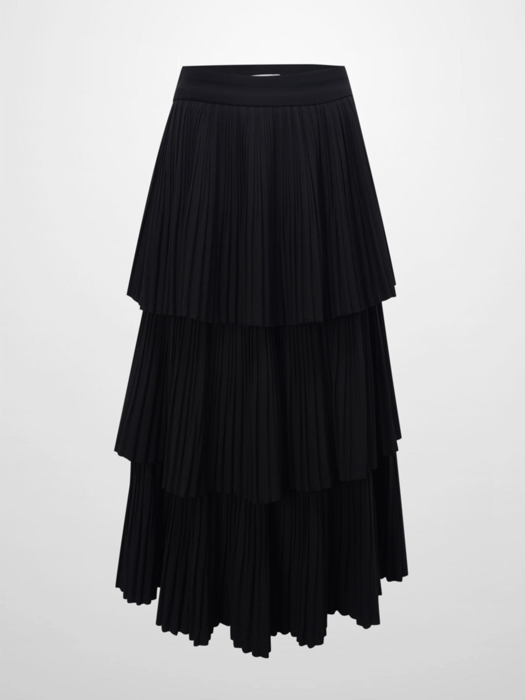 Pleated Layer Skirt 37"-Black