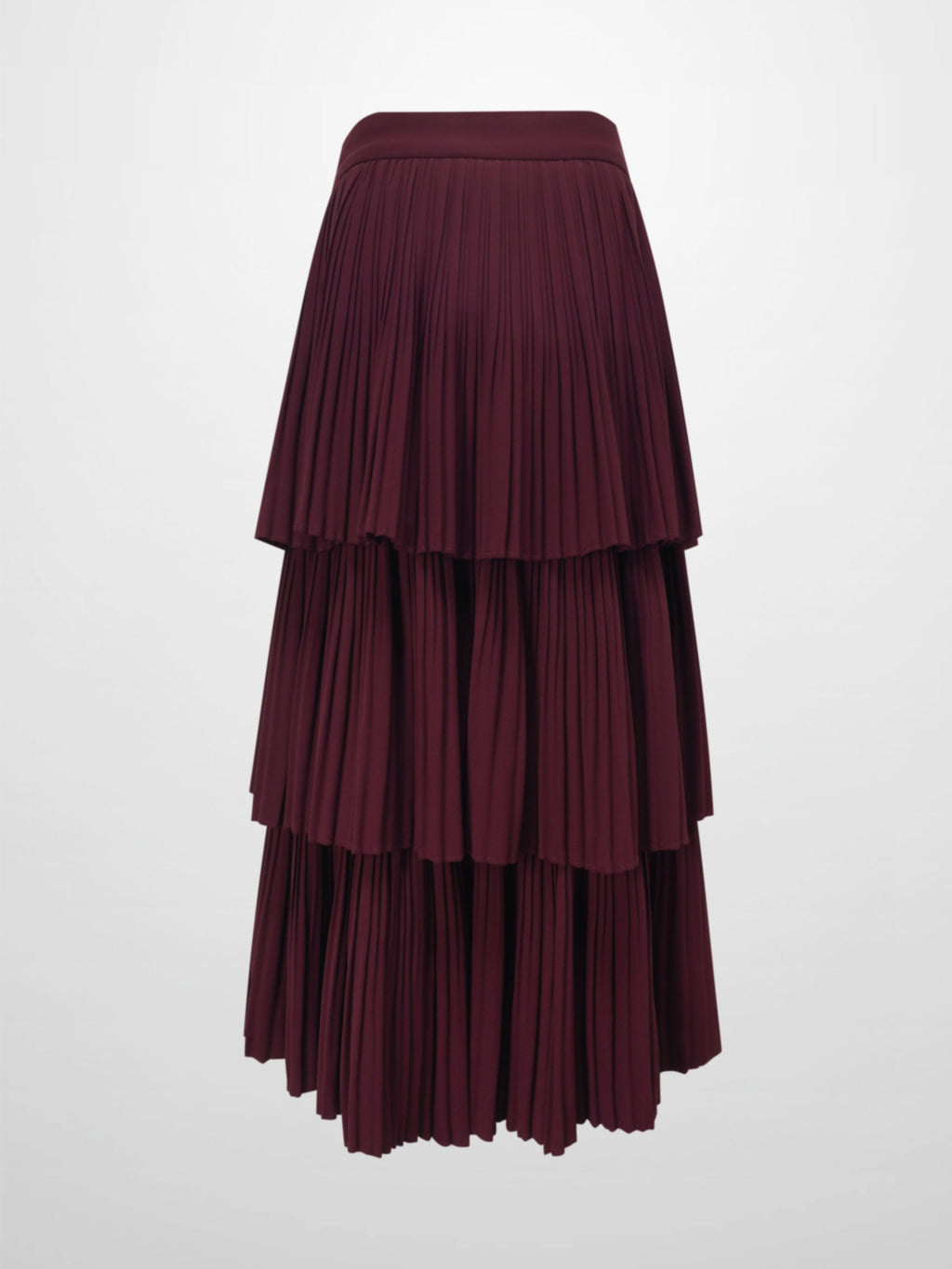 Pleated Layer Skirt 37"-Burgundy