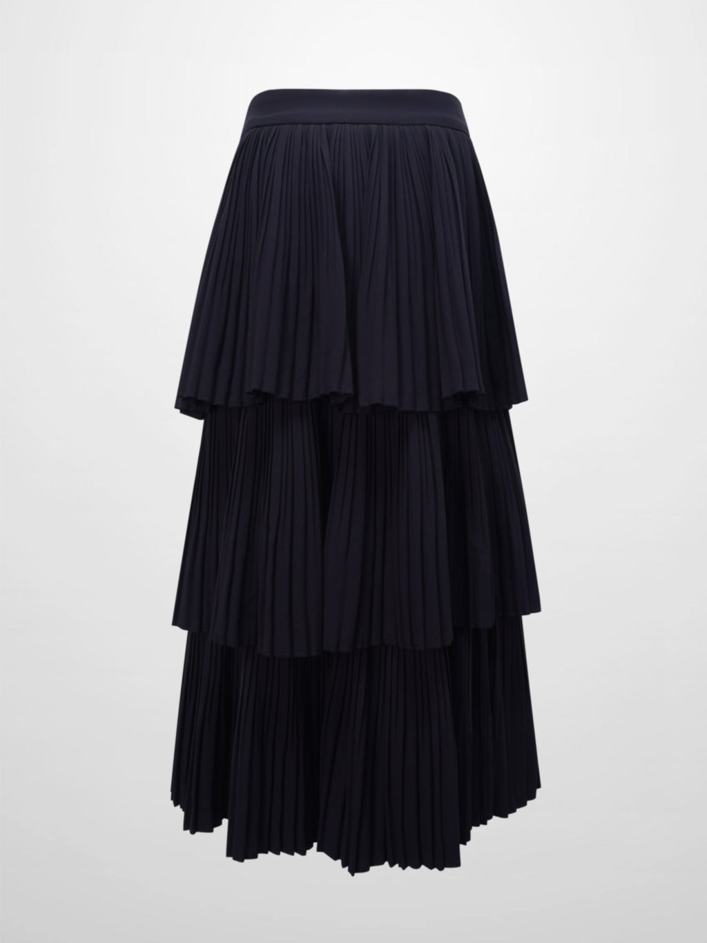 Pleated Layer Skirt 37"-Navy