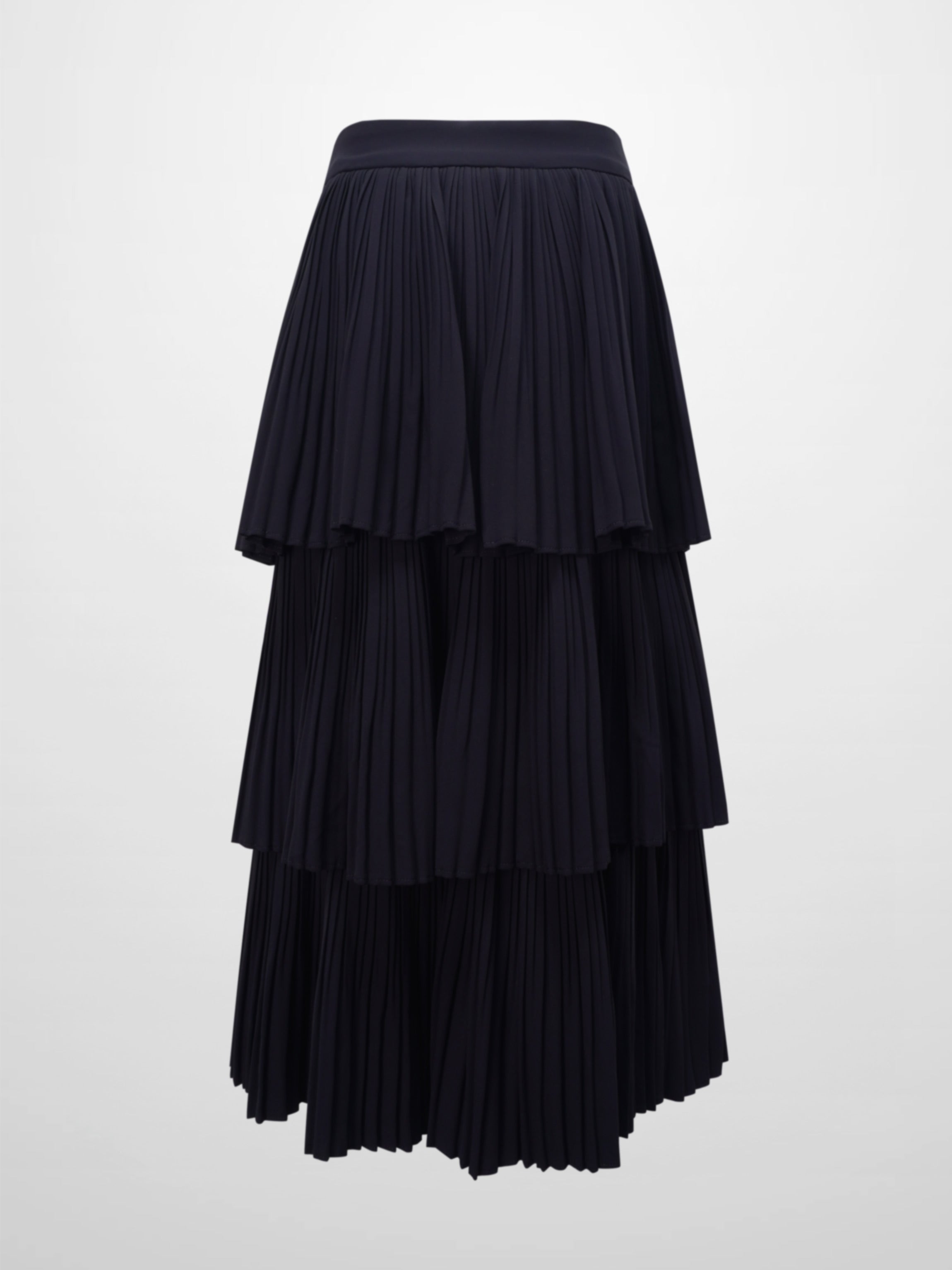 Pleated Layer Skirt 37"-Navy