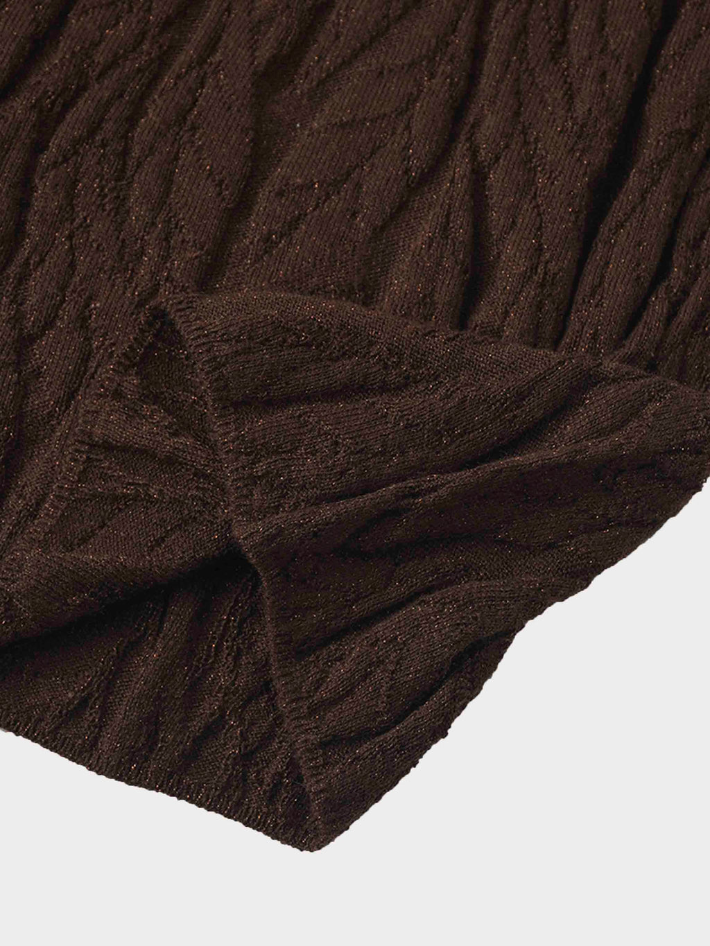 Leaf Design Turtleneck-Brown
