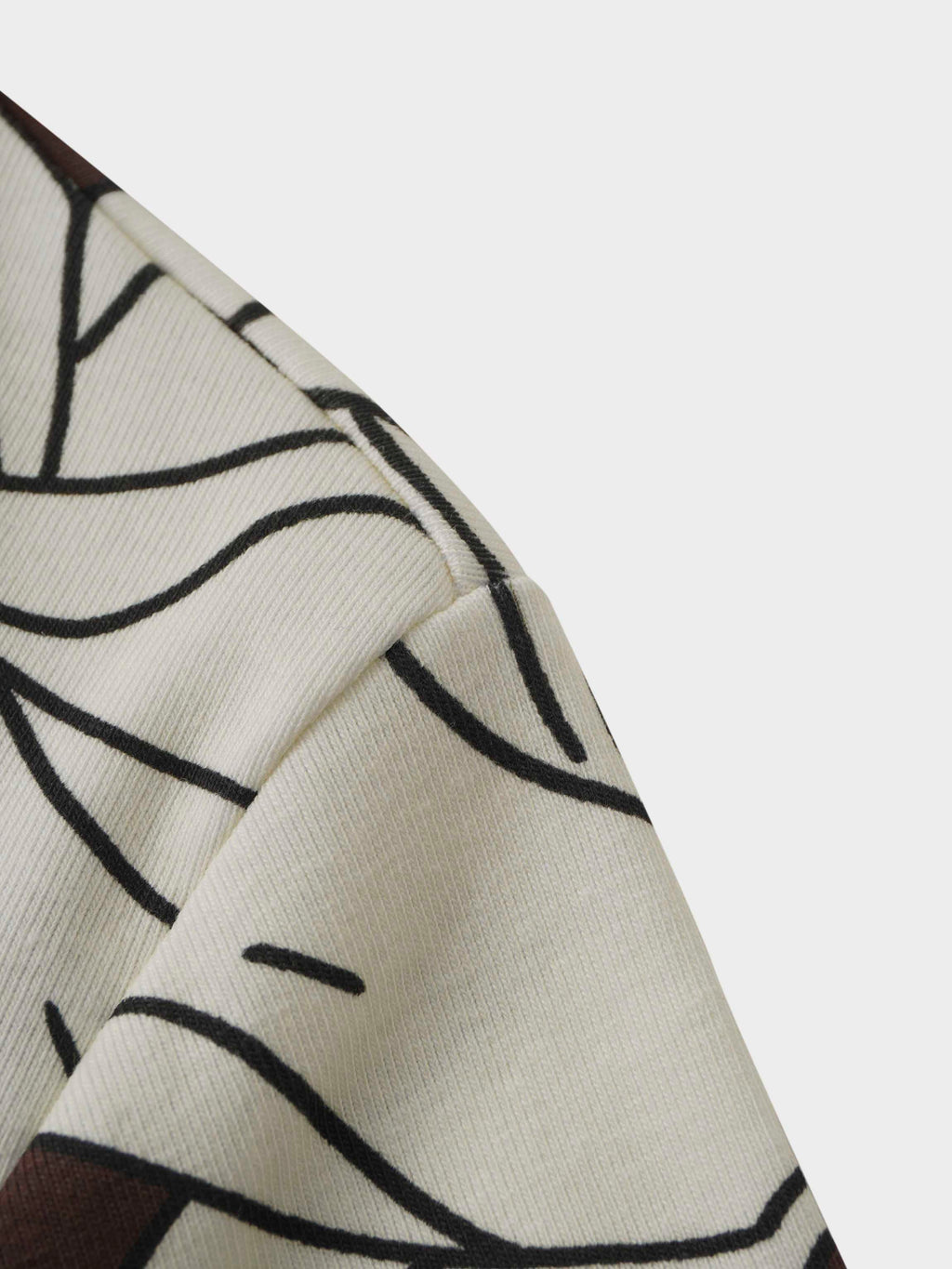 Basic Printed T-shirt-Oversized Floral Brown