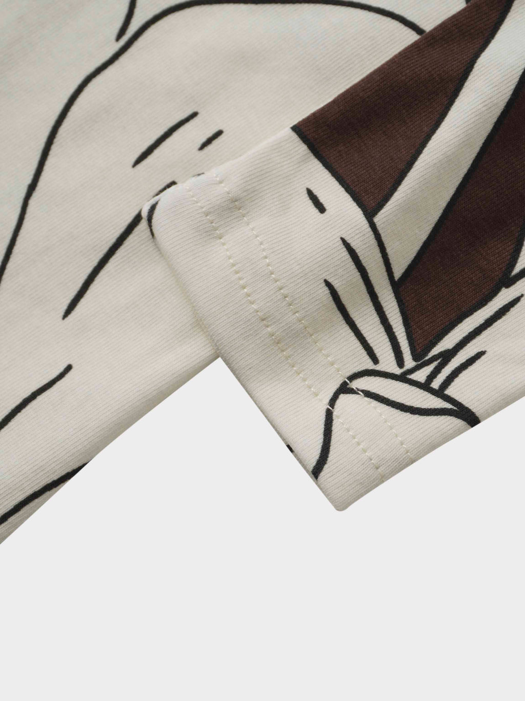 Basic Printed T-shirt-Oversized Floral Brown