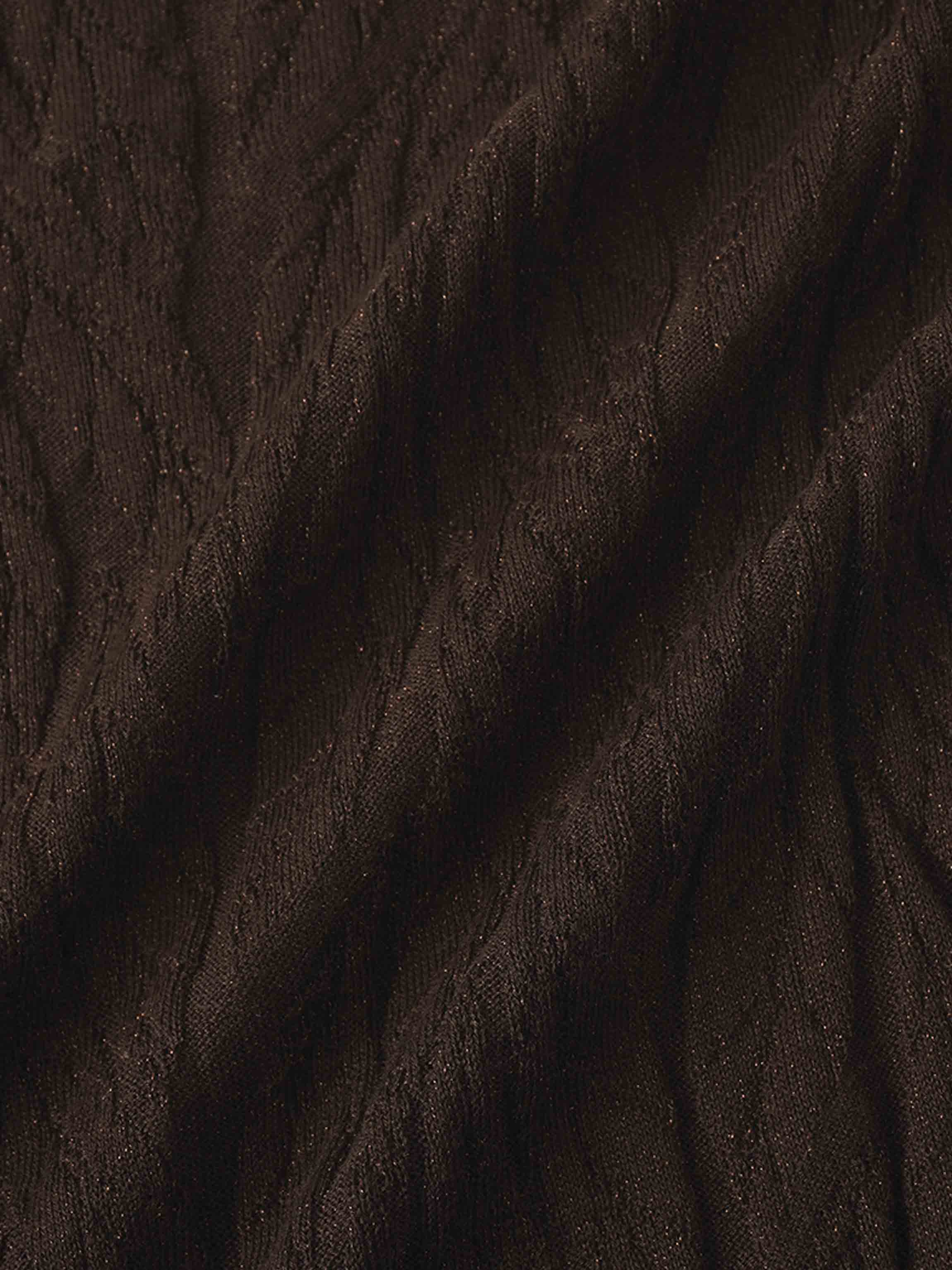 Leaf Design Turtleneck-Brown