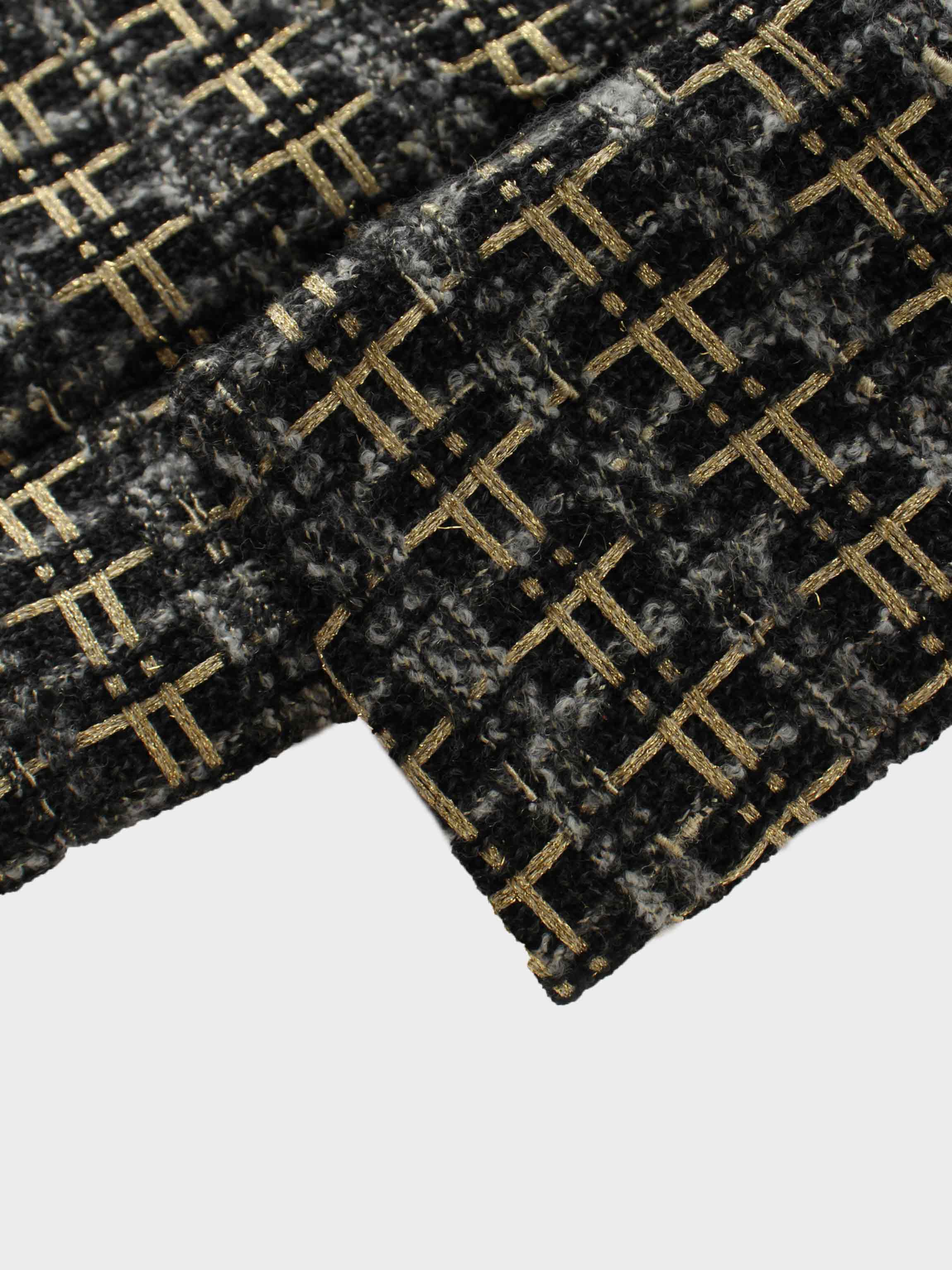 Boucle Jacket-Black/Gold