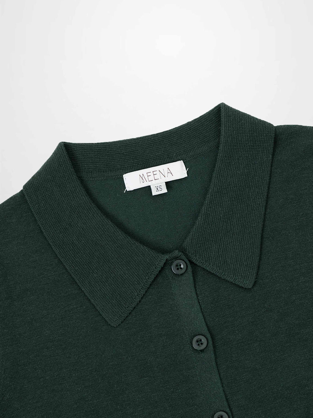 Wool Blend Collared Cardigan-Green