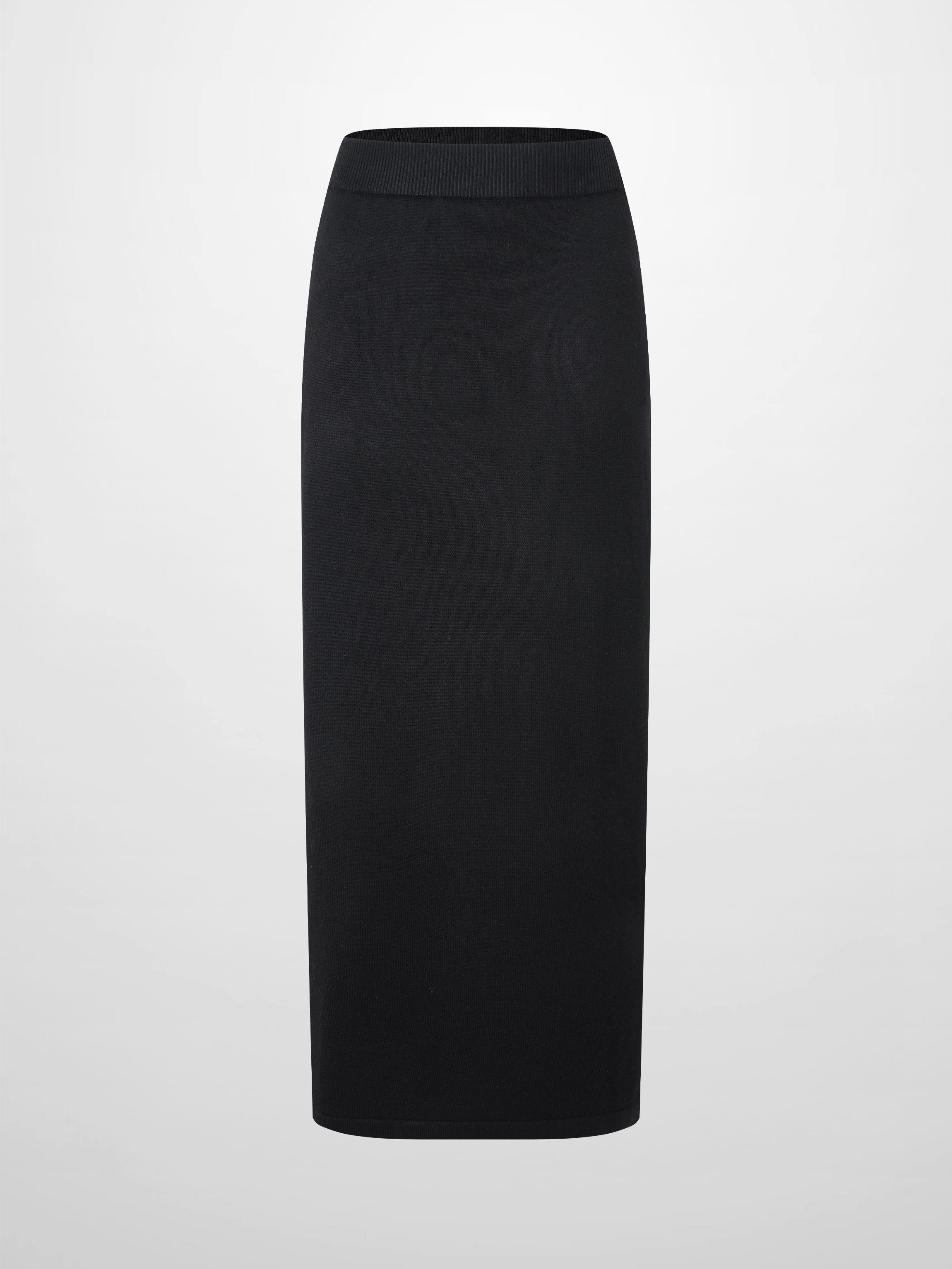 Side Zipper Straight Maxi Skirt-Black