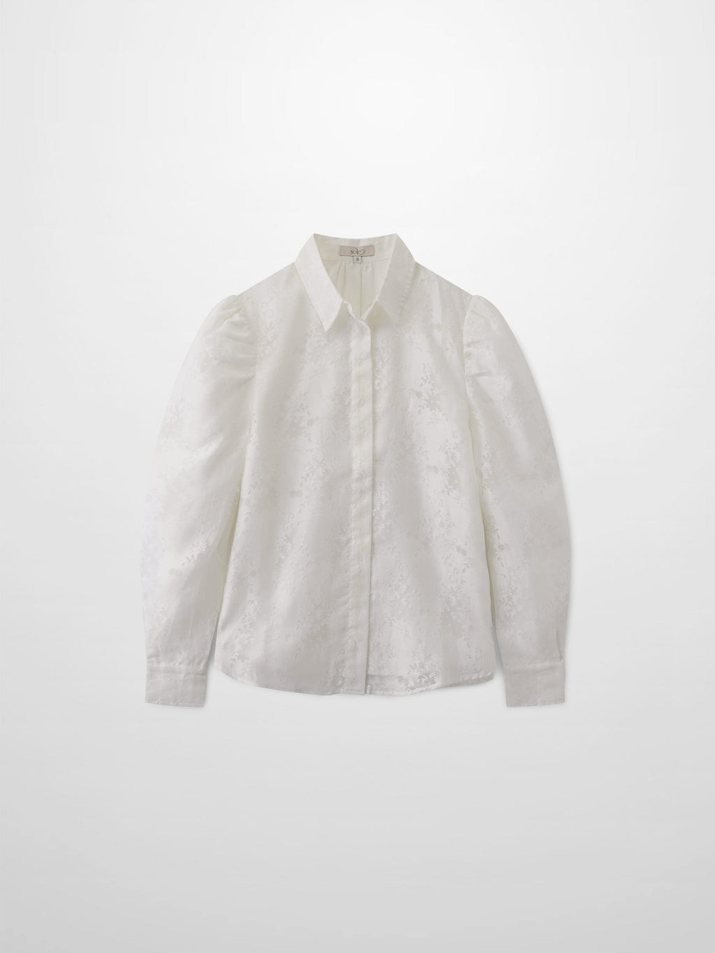 Puff Sleeve Lace Burnout-White