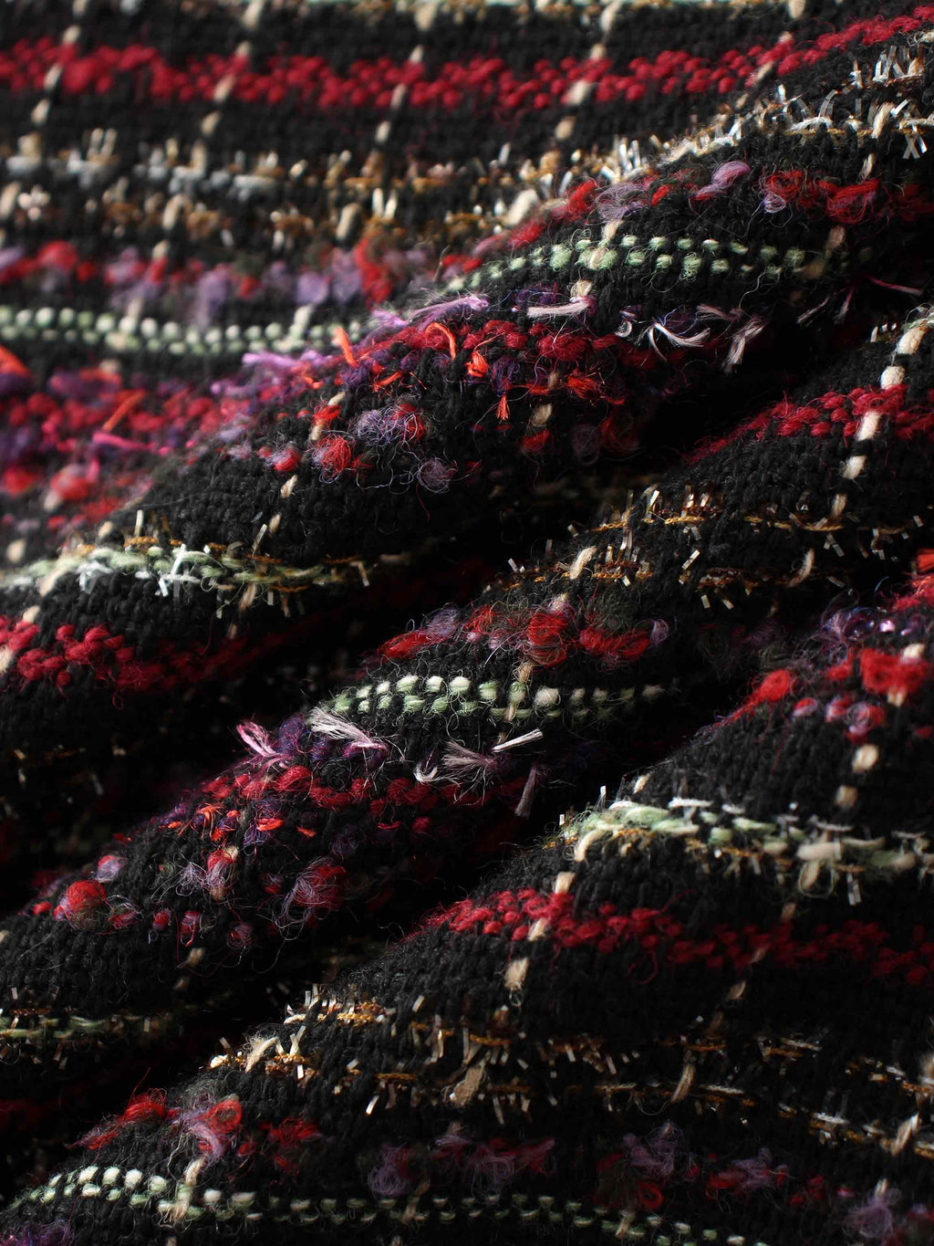 A-Line High Low Skirt-Burgundy Tweed