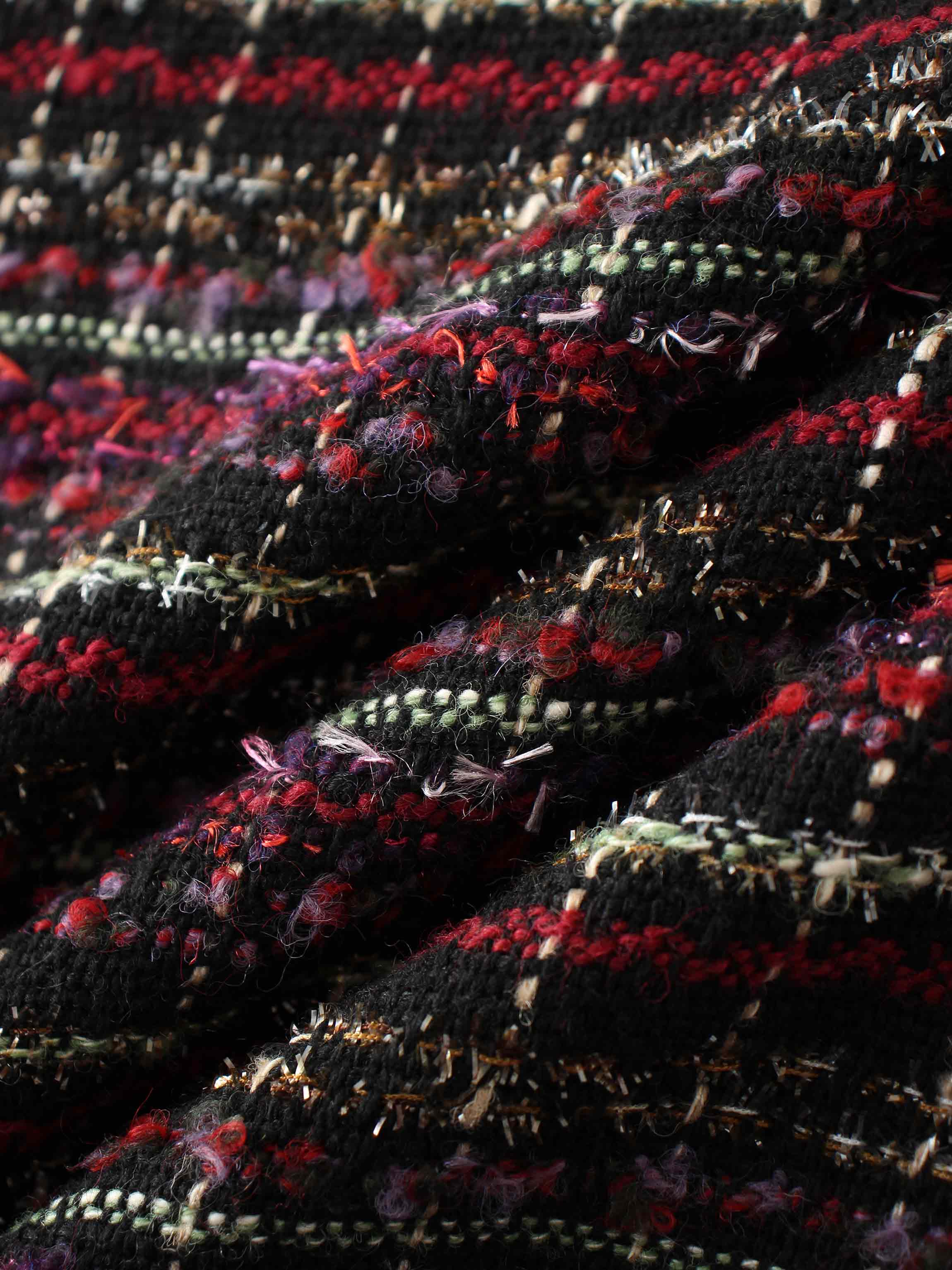 A-Line High Low Skirt-Burgundy Tweed