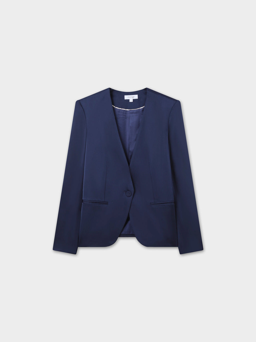 Satin Evening Blazer-Navy