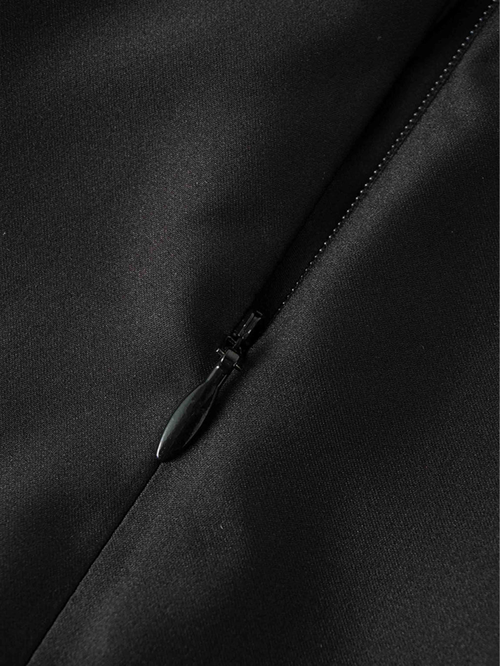 Lux Satin Pleated Skirt 26"-Black