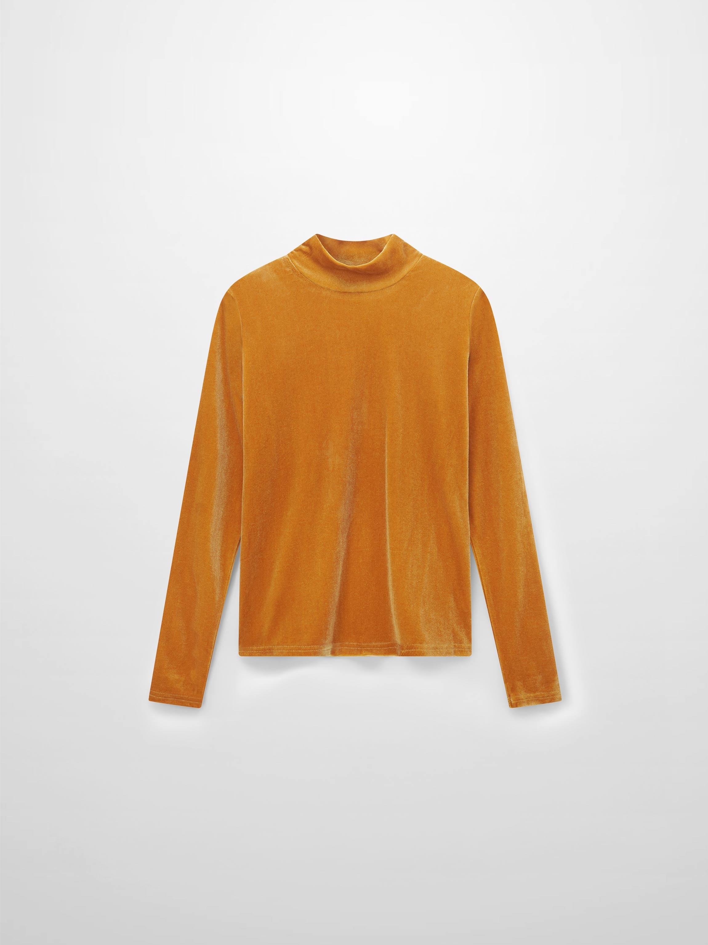 Velour Mock Neck Turtleneck-Mocha Mousse