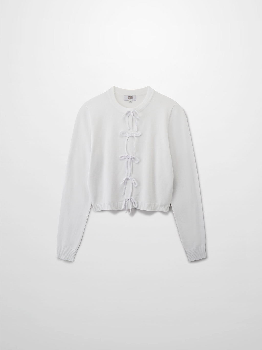 5 Bow Crop Cardigan-White