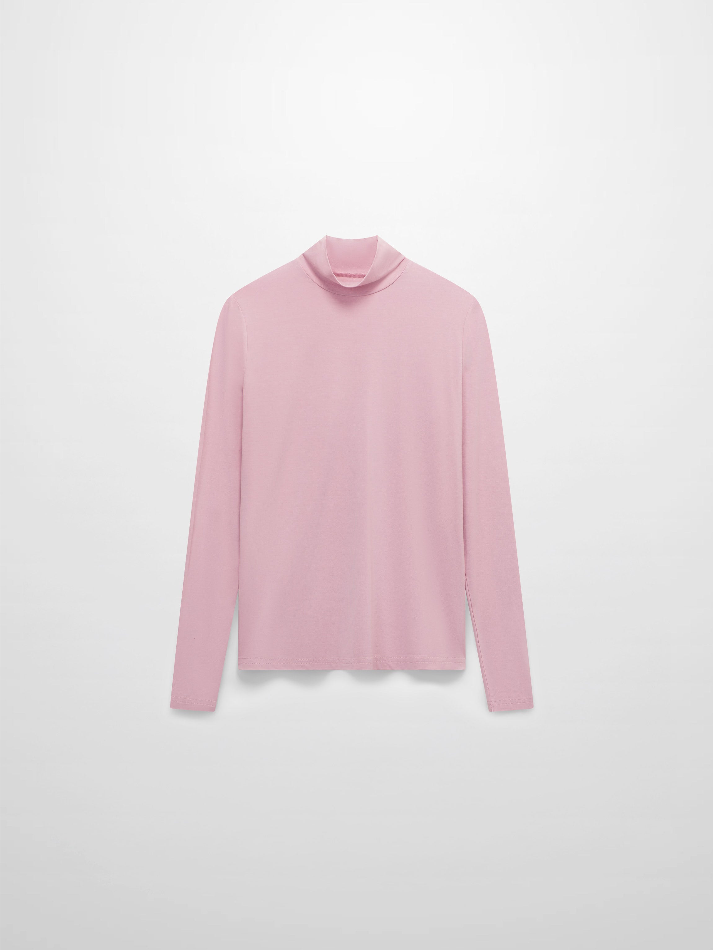 Modal Turtleneck Long Sleeve-Rose Pink