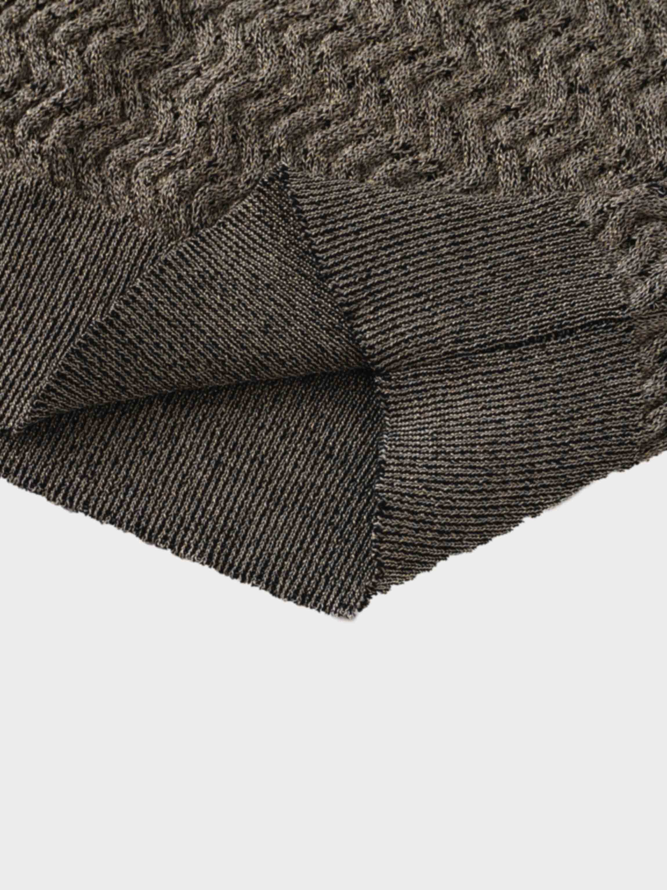 Textured Lurex Crew Sweater-Gold