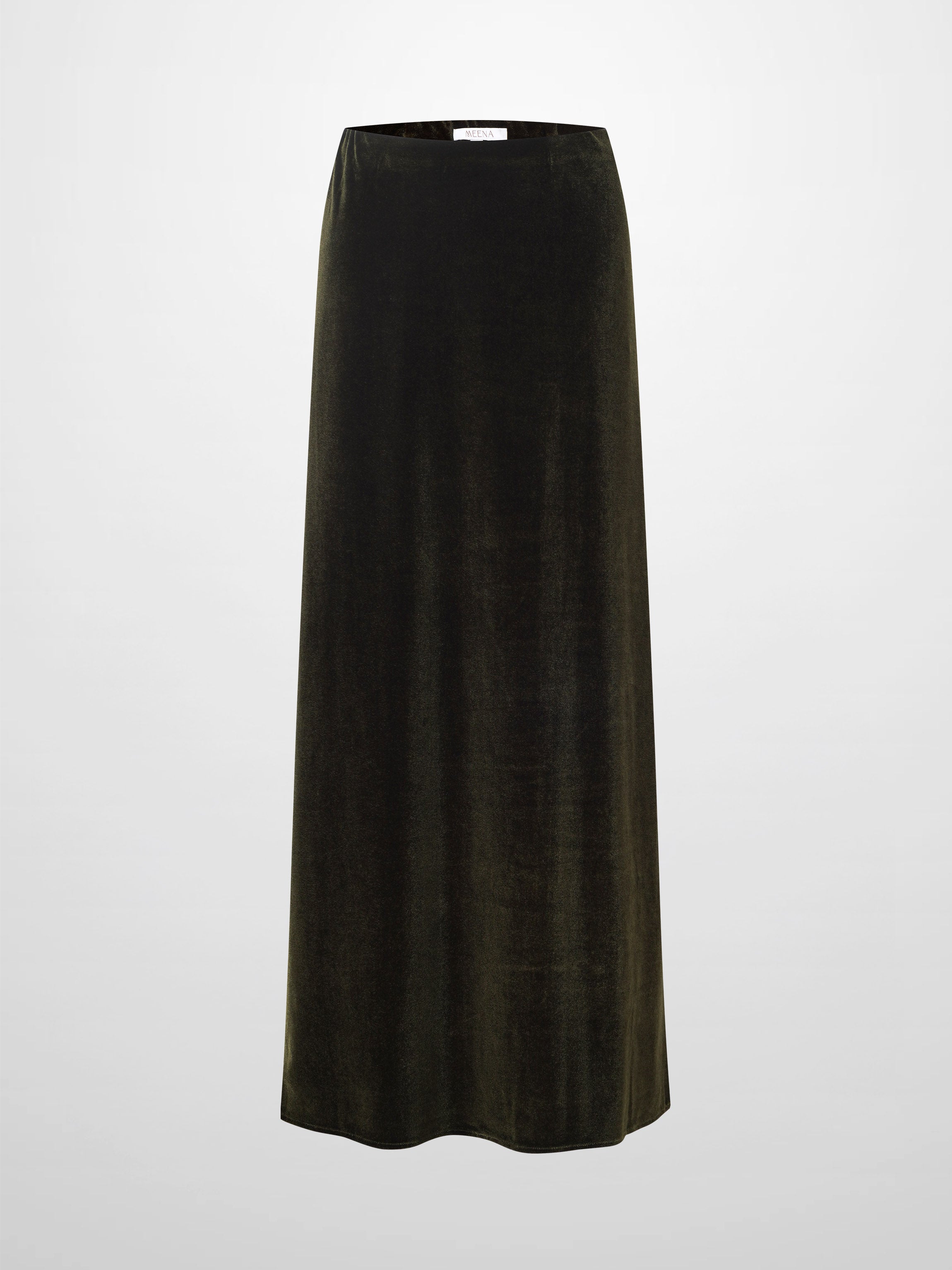 Velour Slip Skirt-Green