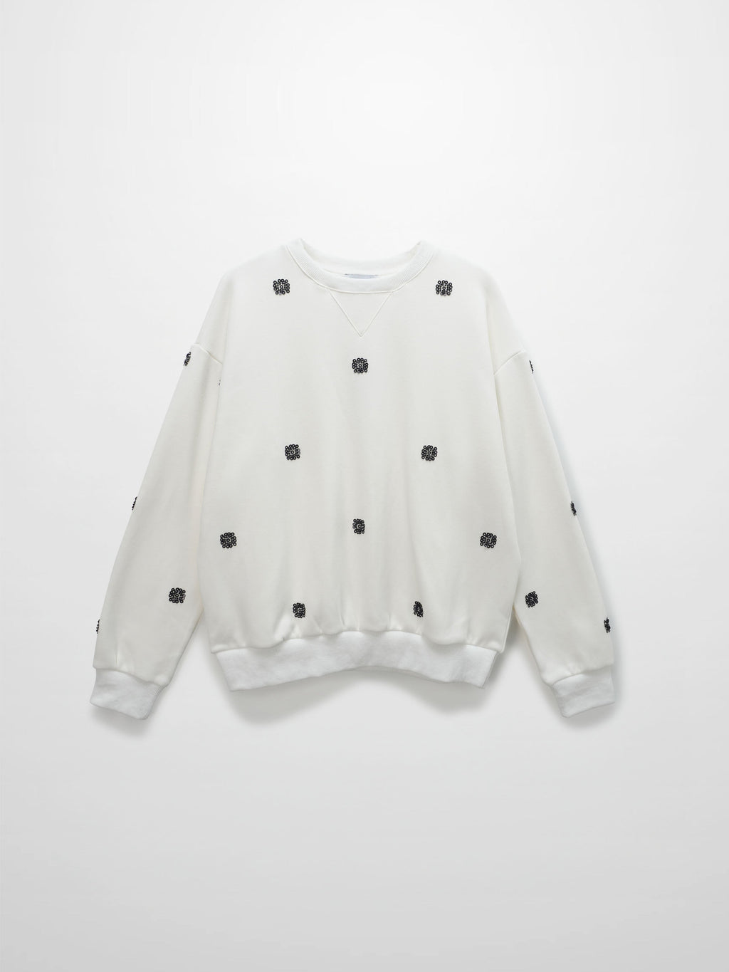 Embellished Sweatshirt-White/Black