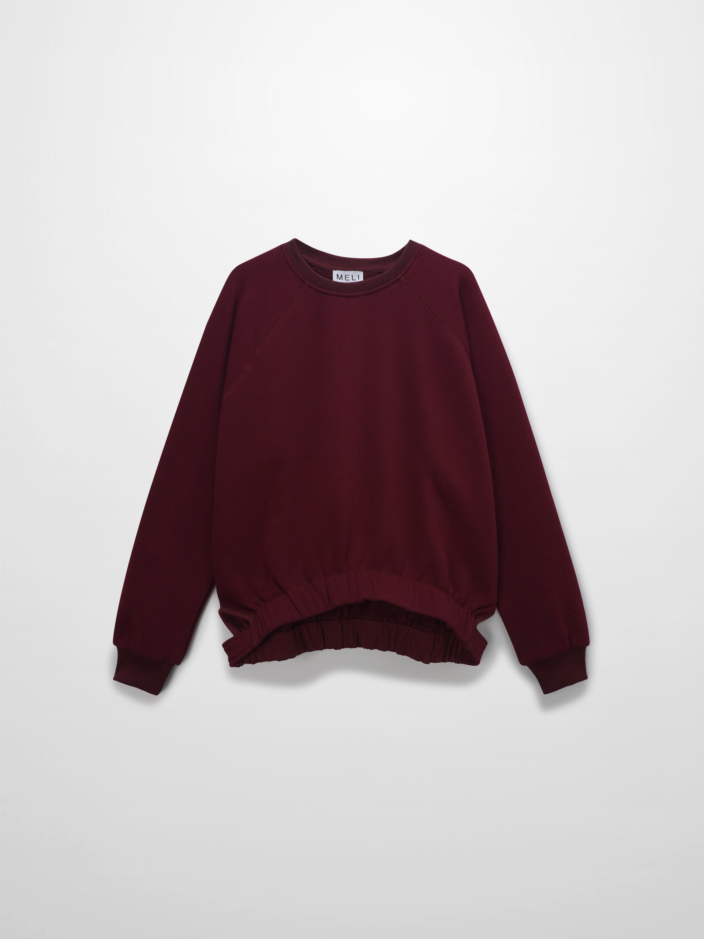 Side Strap Dolman Sweatshirt-Maroon