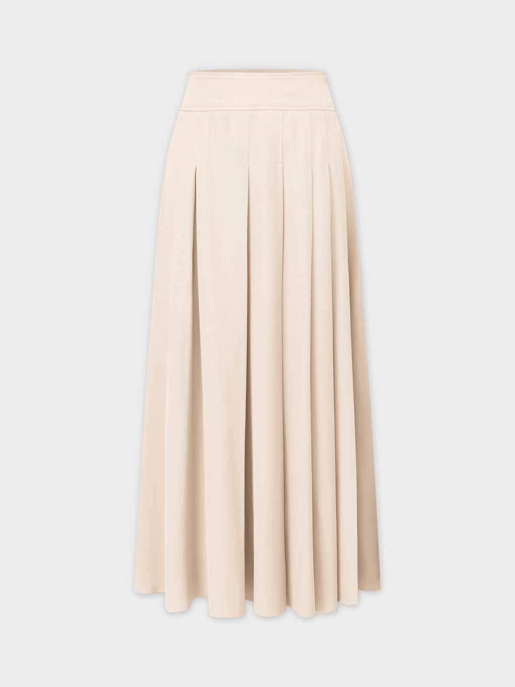 Yoke Pleated Skirt 37"-Ivory