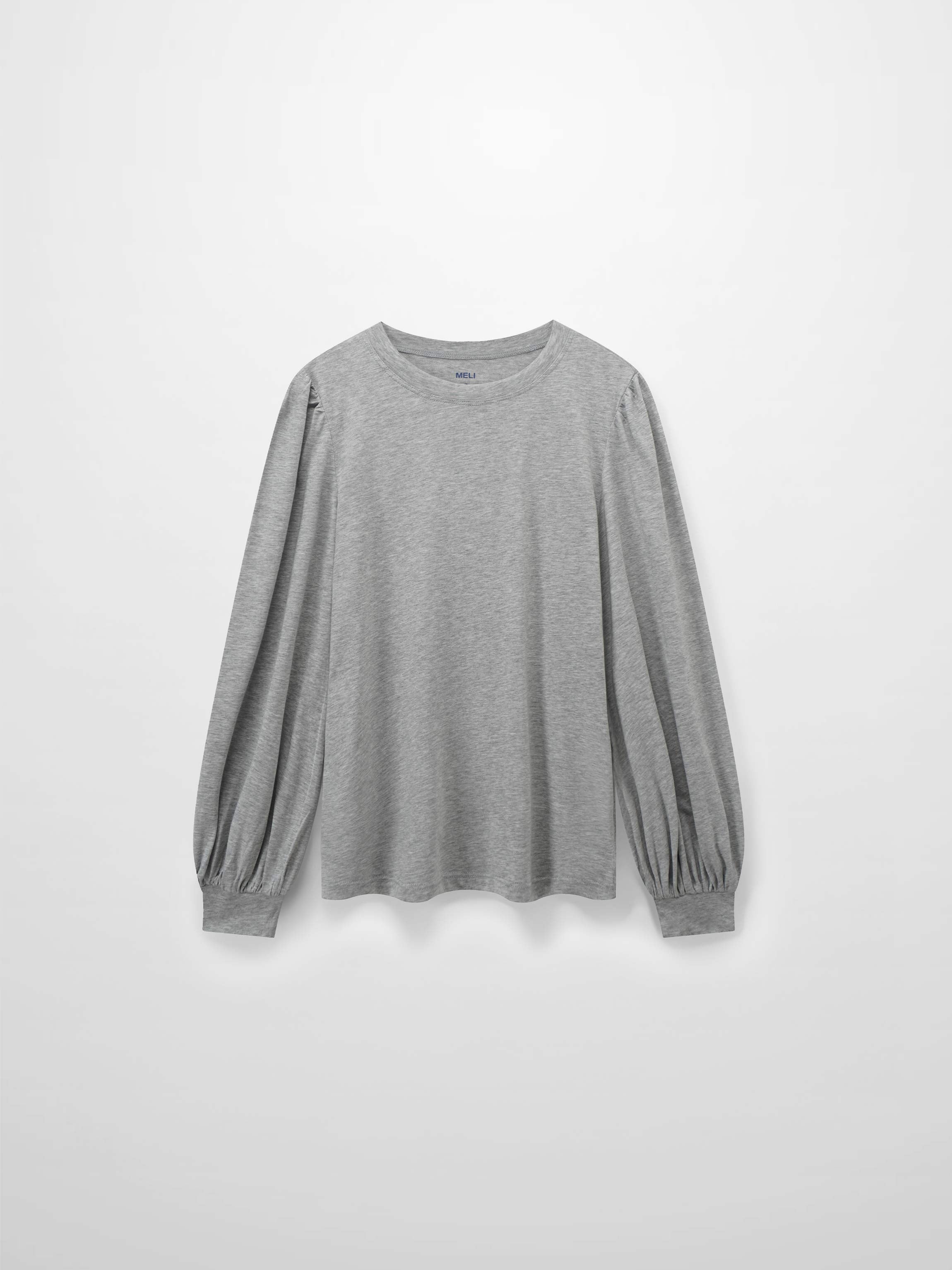 Bubble Sleeve T-Shirt-Heathered Grey