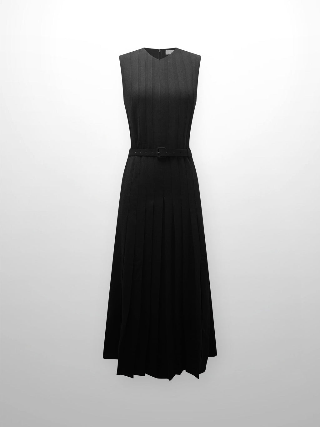 Stitched Down Pleated Jumper-Black