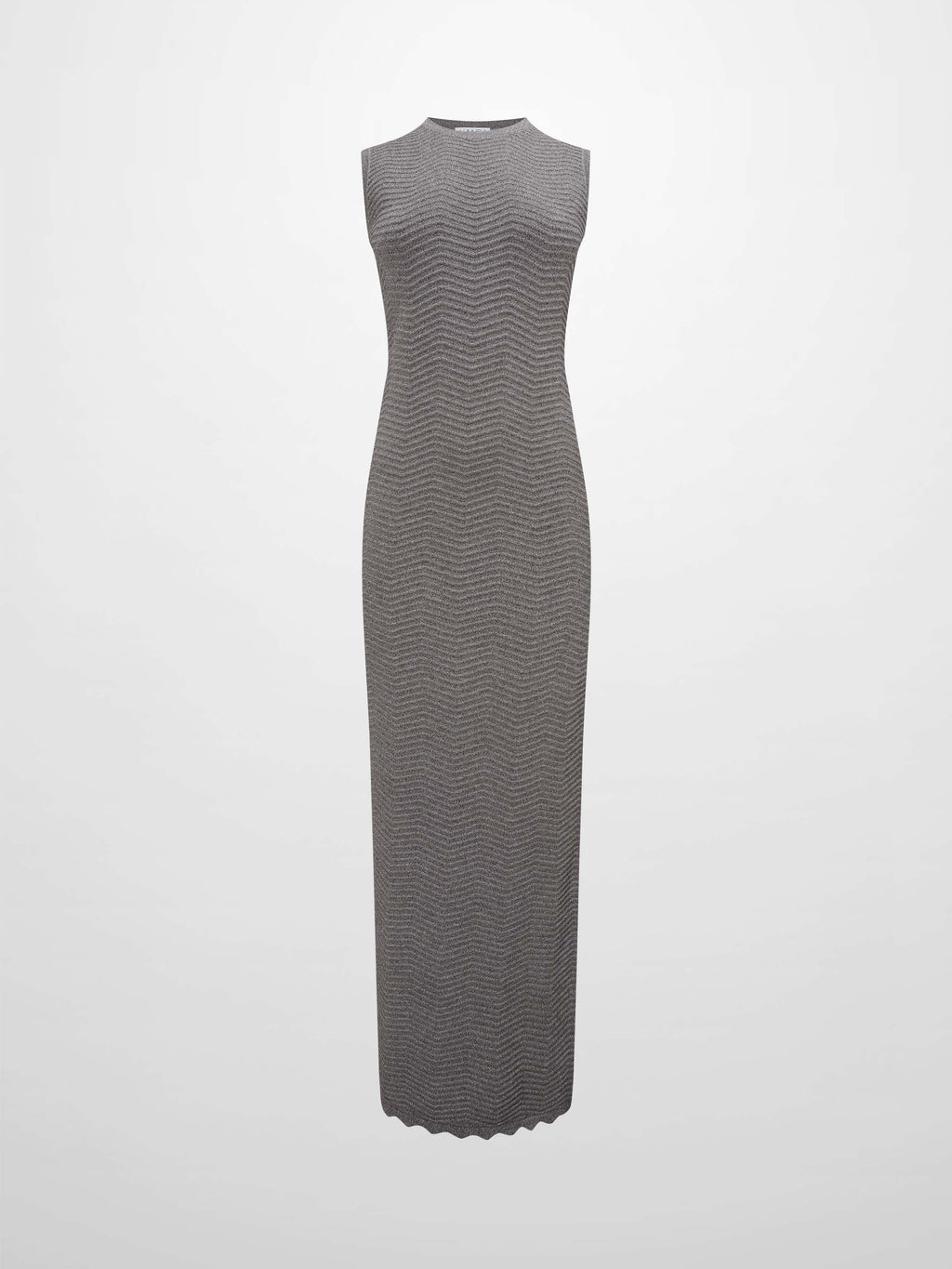 Wave Knit Slip Dress-Heathered Brown