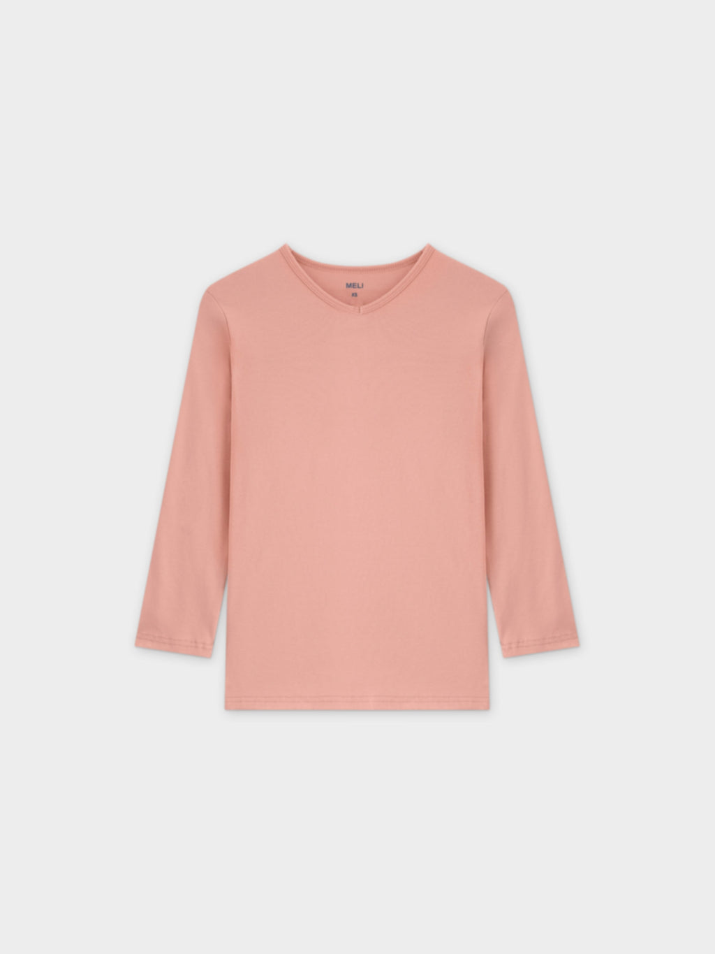 BASIC HIGH V TEE 3Q-PEACH