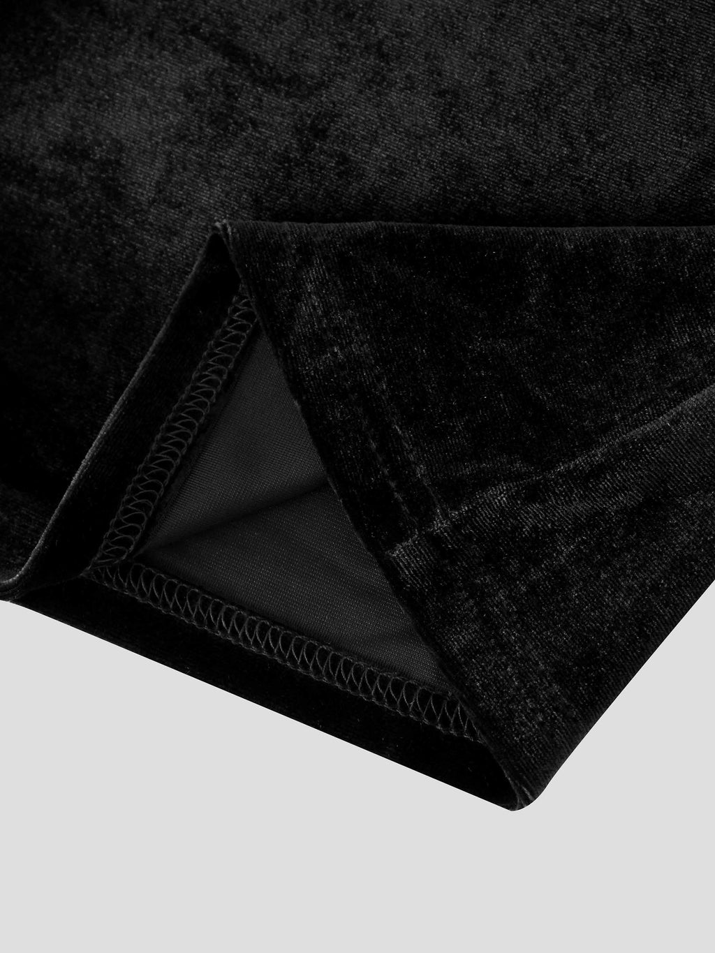 Velour Mock Neck Turtleneck-Black