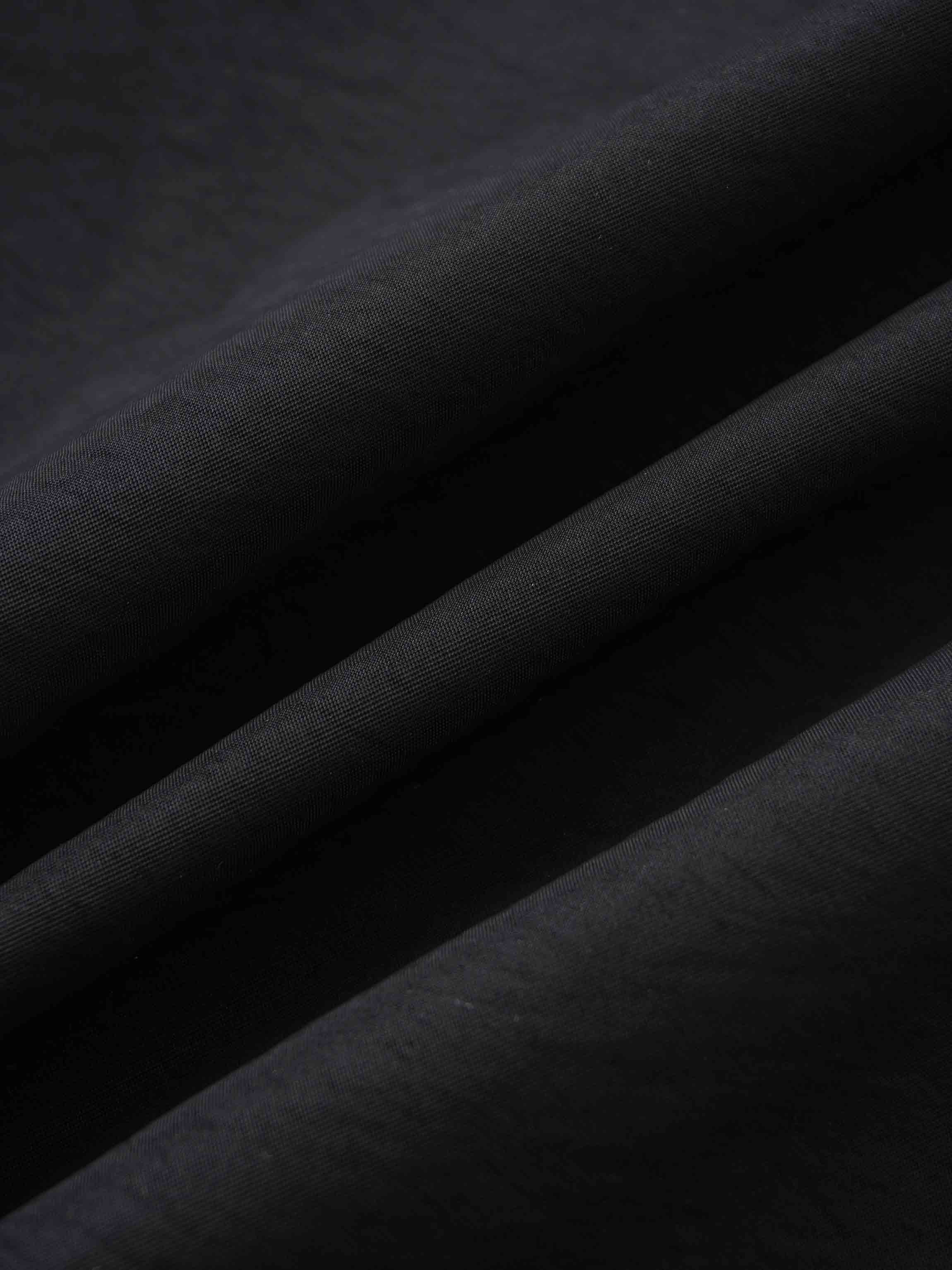 Bubble Sleeve Taffeta Top-Black