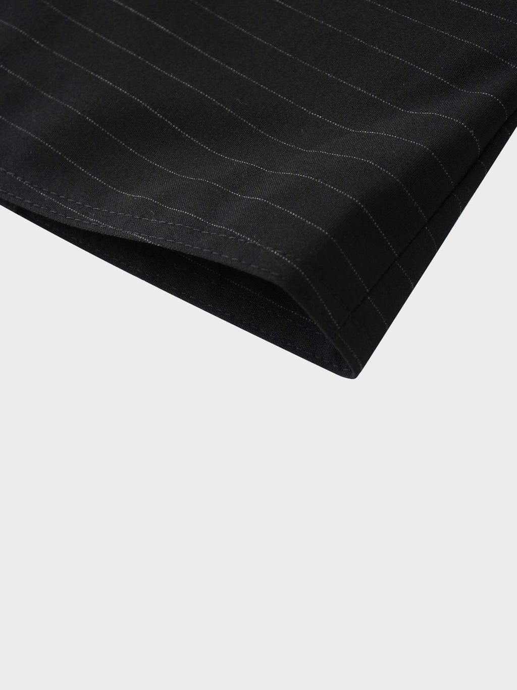 Gold Button Pinstripe Blazer-Black