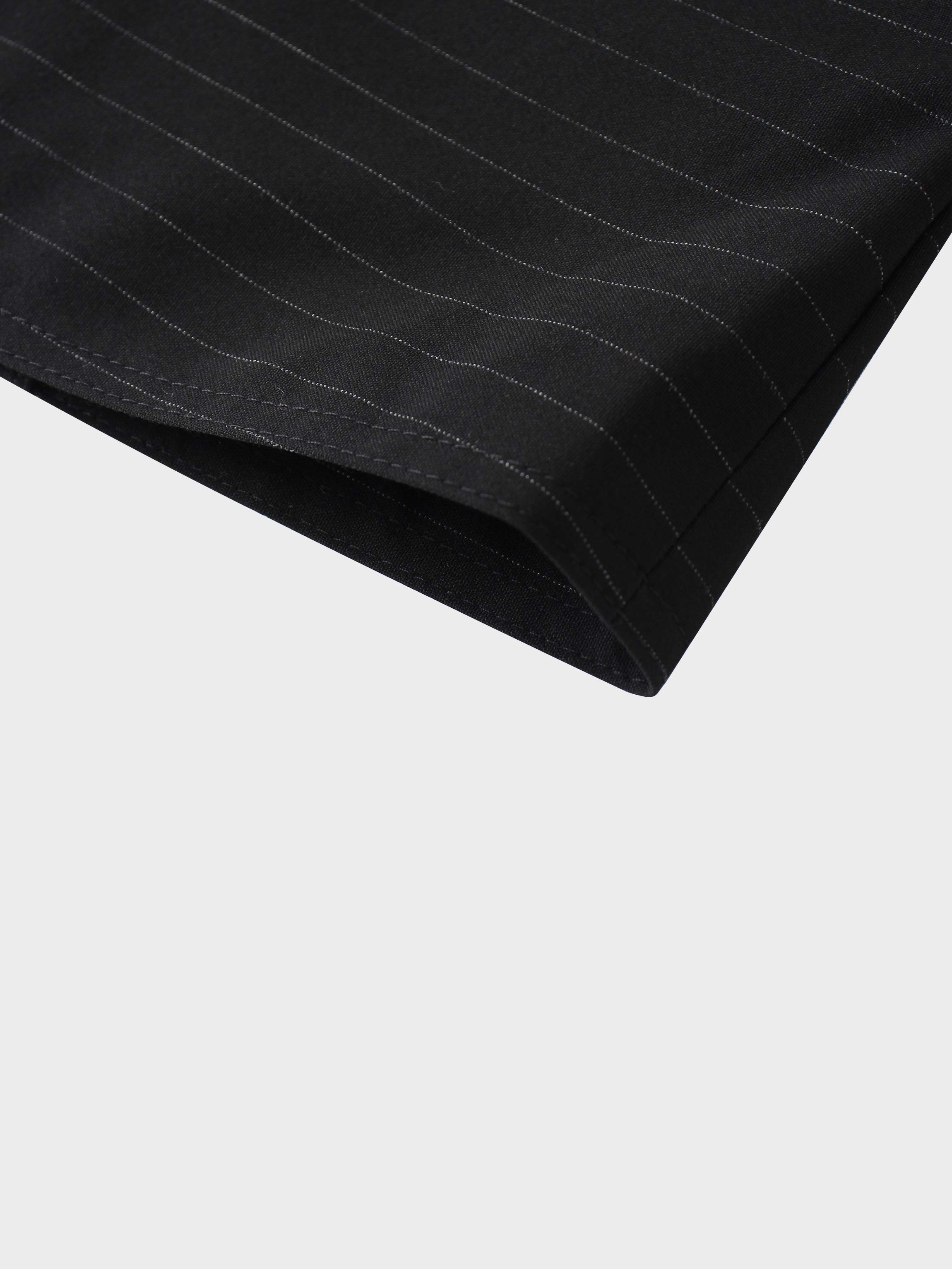 Gold Button Pinstripe Blazer-Black