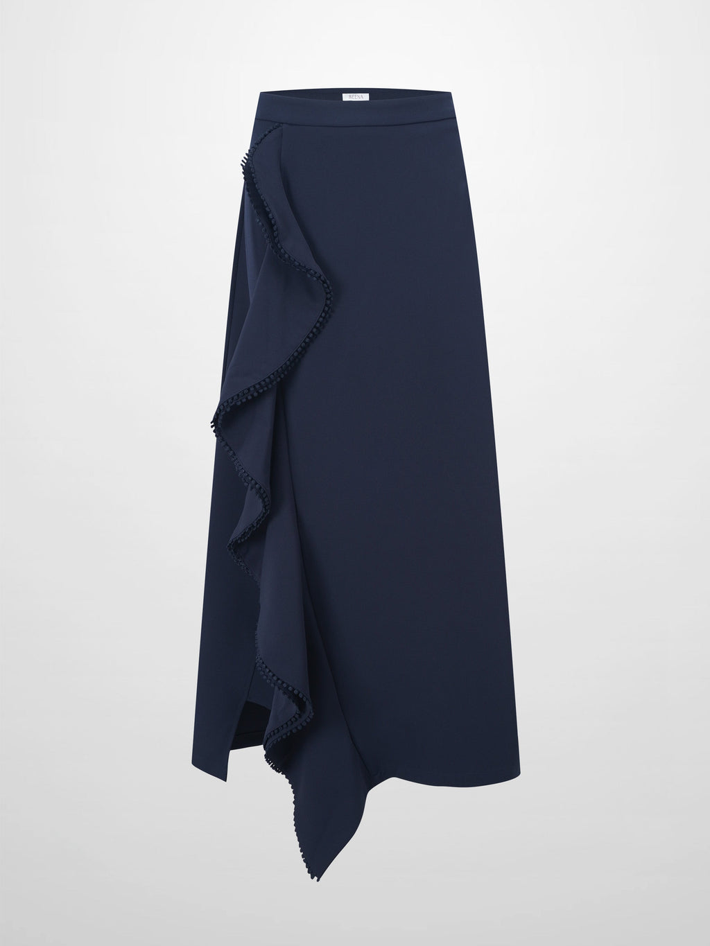 Side Ruffle Skirt-Navy