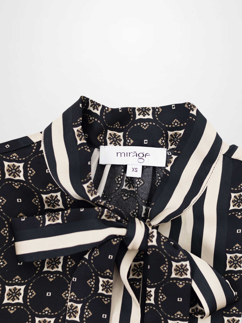 Bow Blouse-Geometric