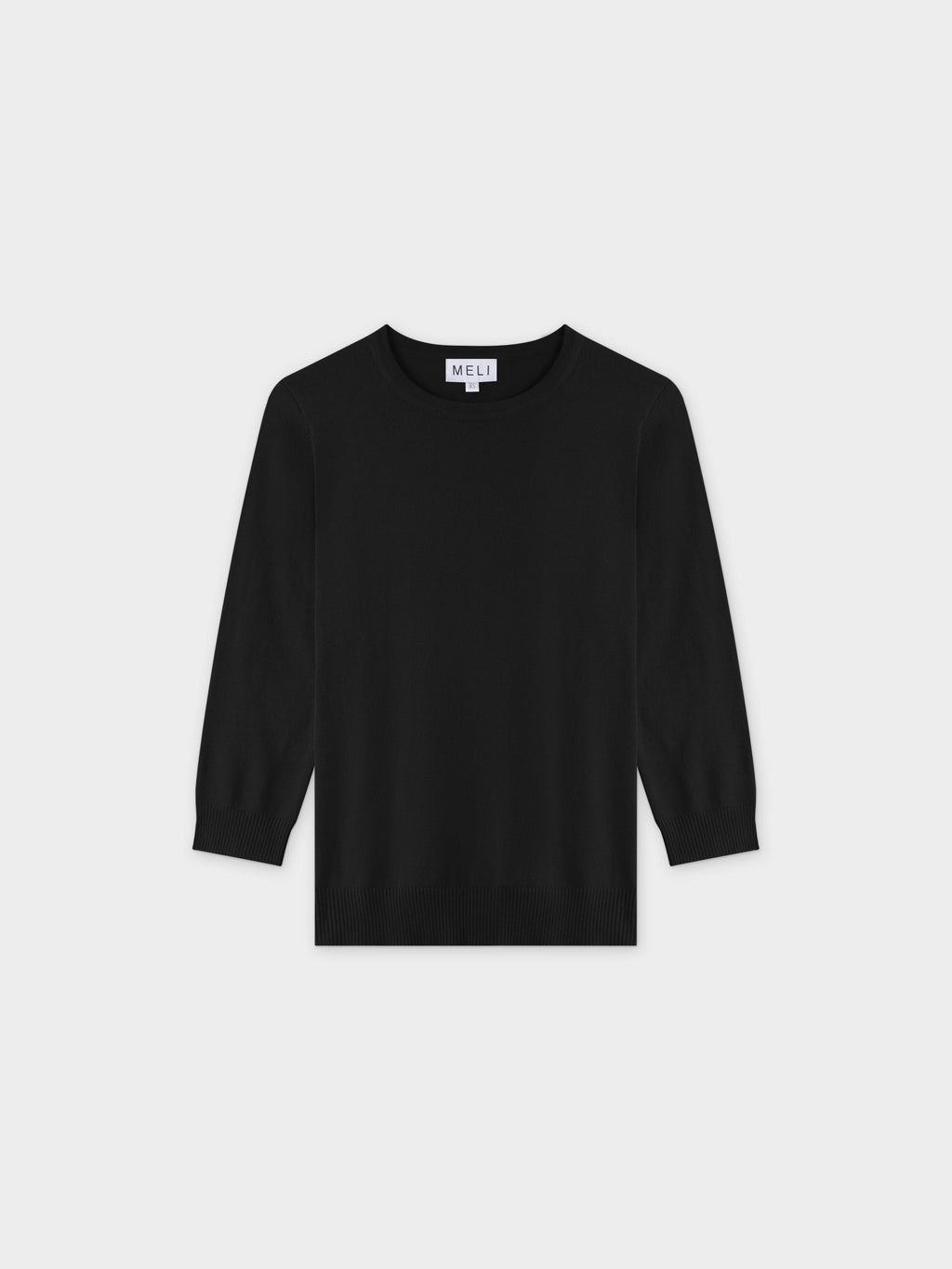 BASIC CREW SWEATER (3Q) - BLACK