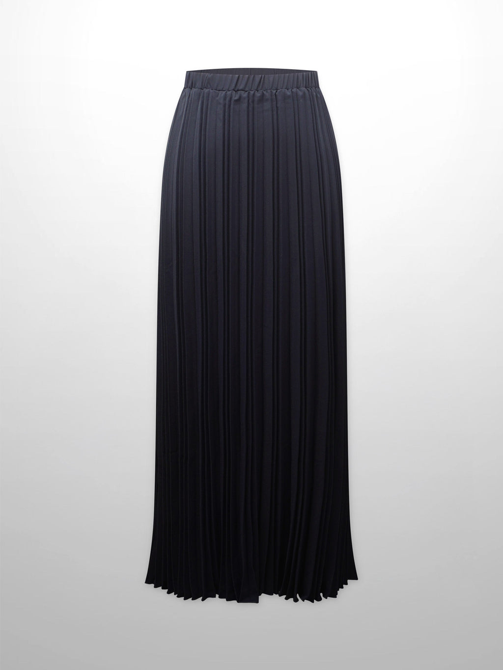 Crepe Pleated Maxi Skirt-Navy
