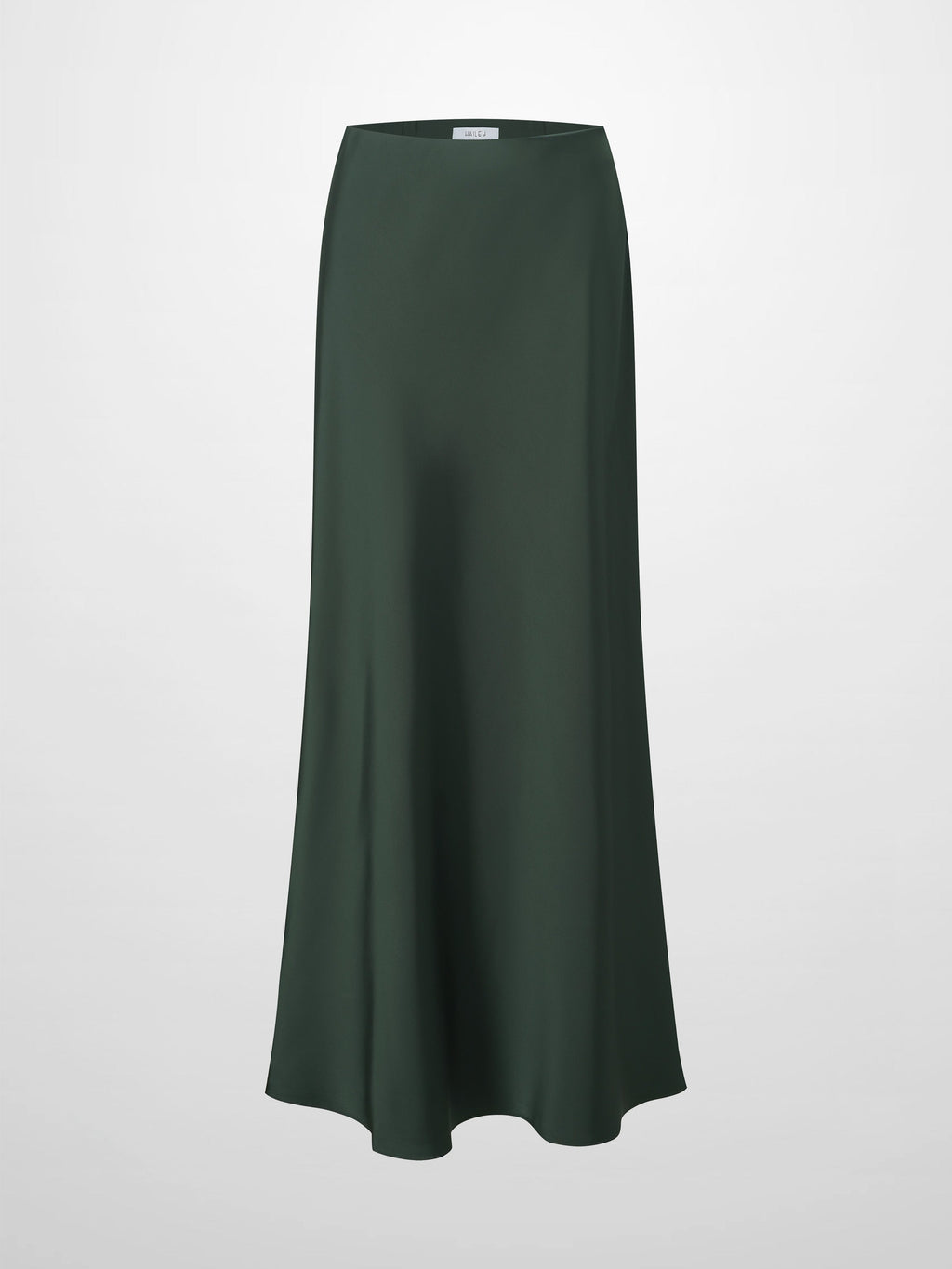 Solid Faux Satin Slip Skirt-Hunter Green