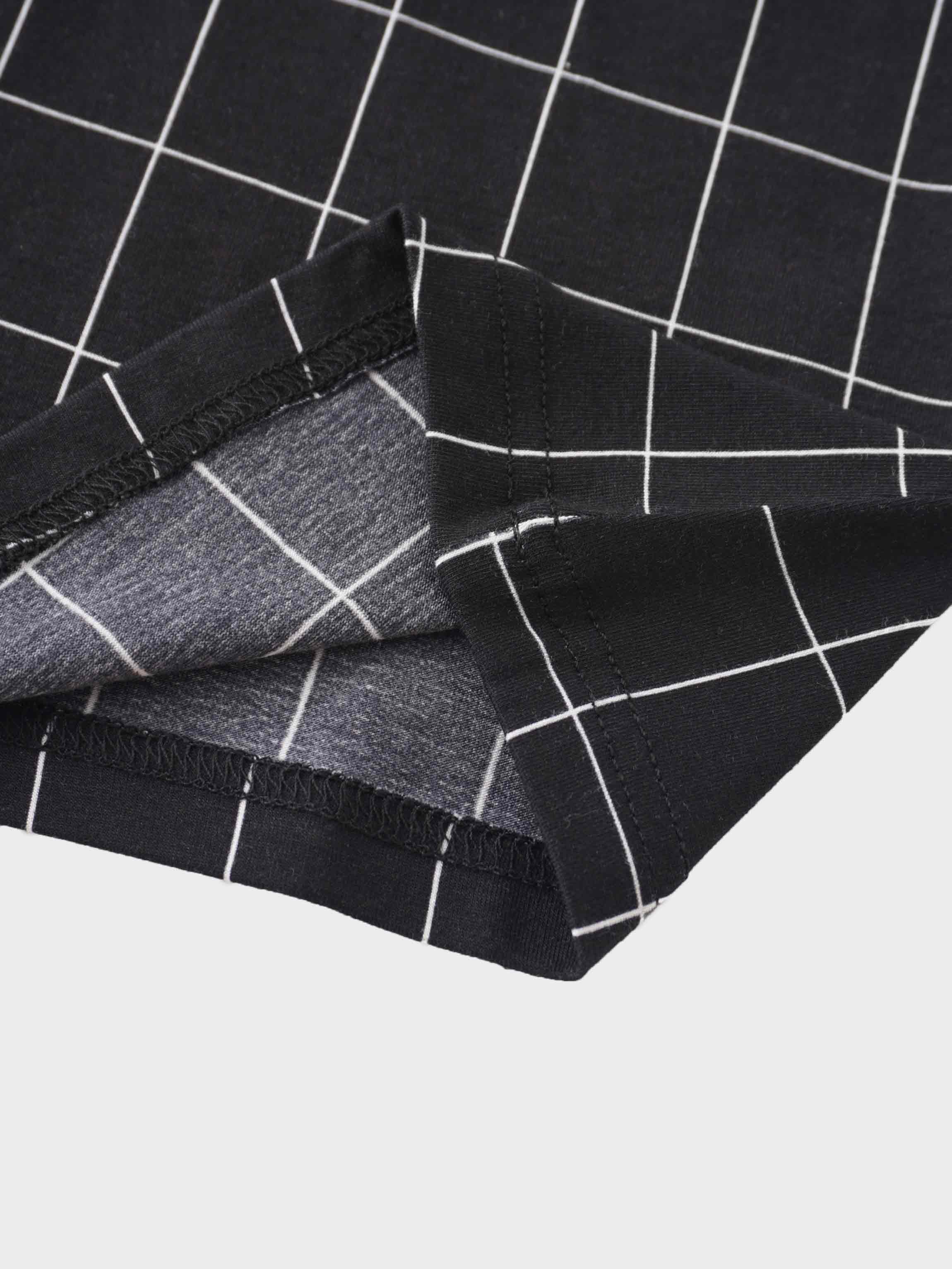 Printed Modal Turtleneck-Black Windowpane