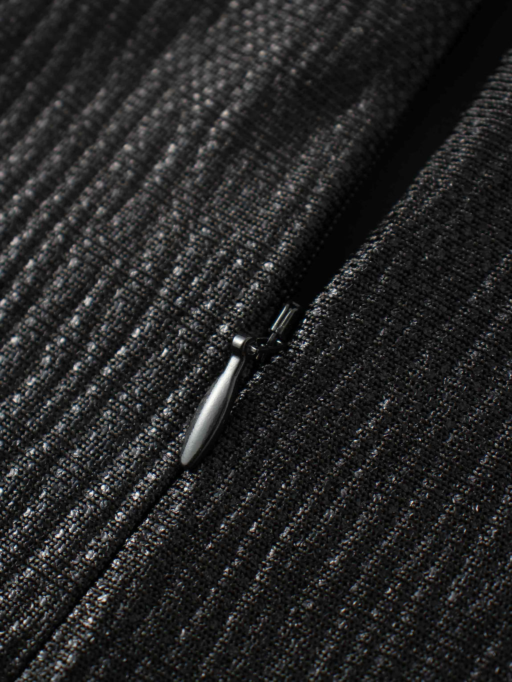 Pleat Bottom Stretch Maxi Dress-Black Shimmer