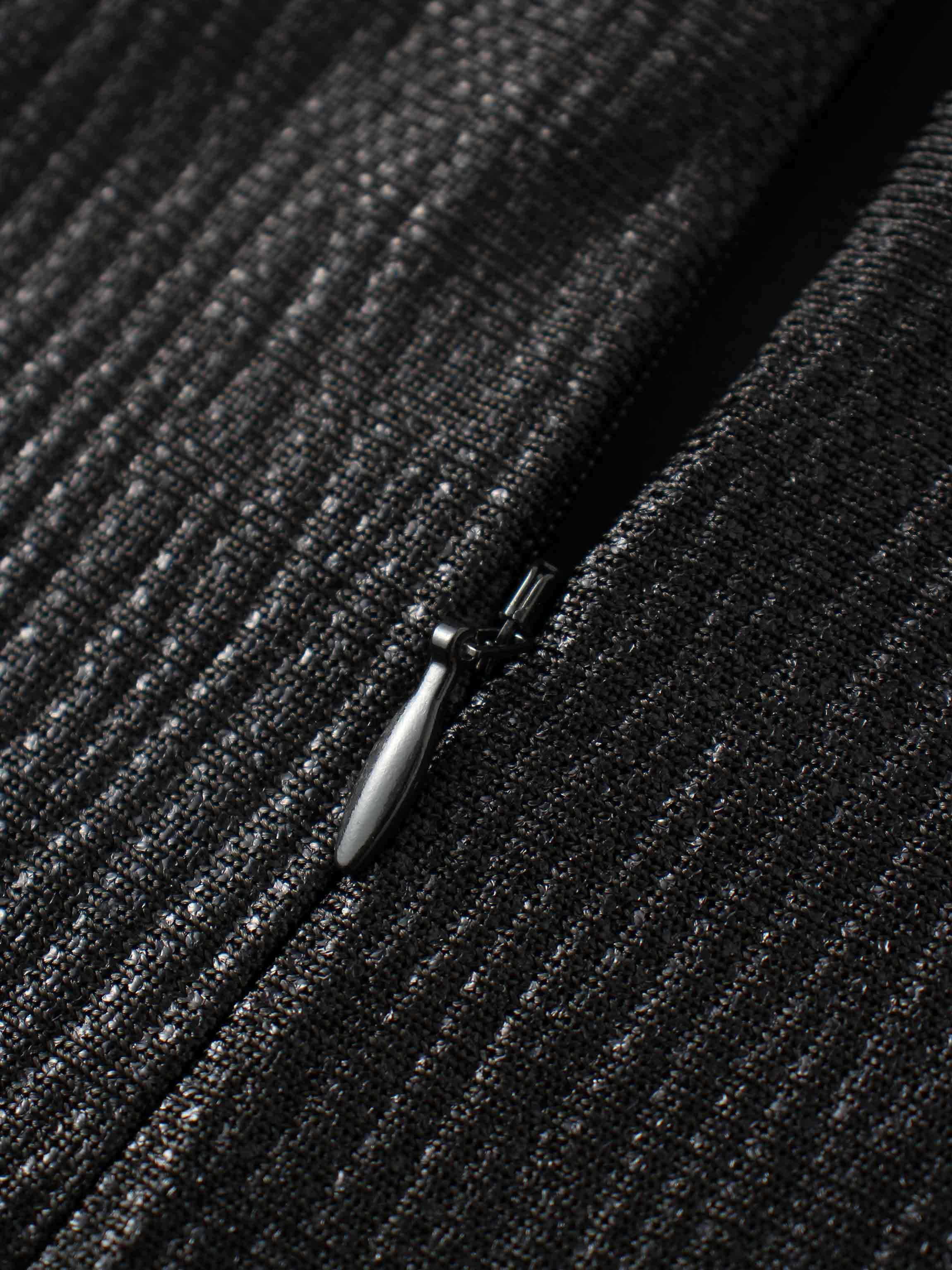 Pleat Bottom Stretch Maxi Dress-Black Shimmer